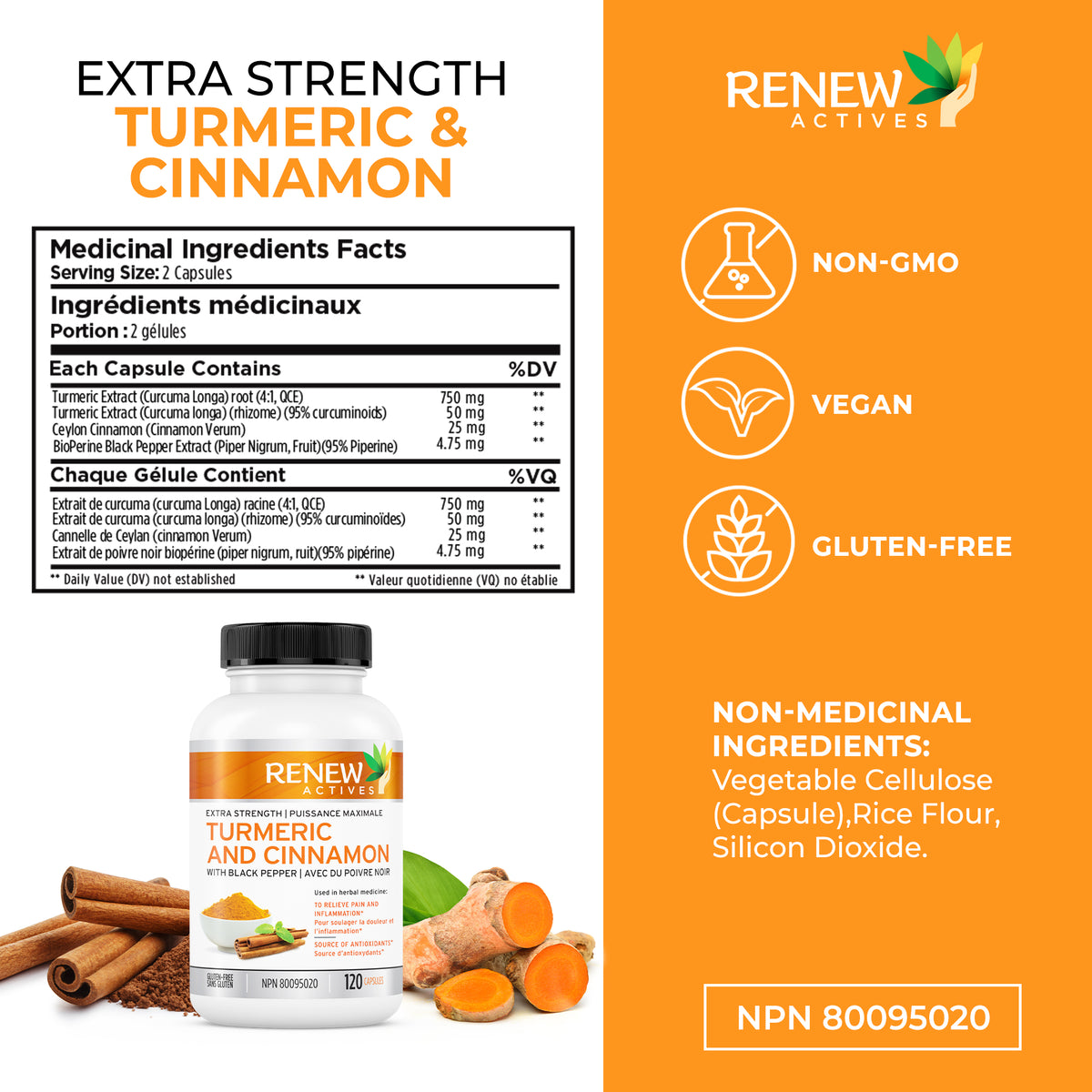 Renew Actives Turmeric Cinnamon Anti Inflammatory Supplement Renew