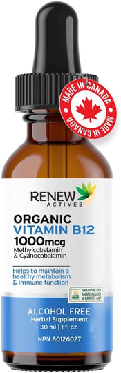 Renew Actives Premium B12 Liquid - Vegan Liquid Extract Supplement, 30ml