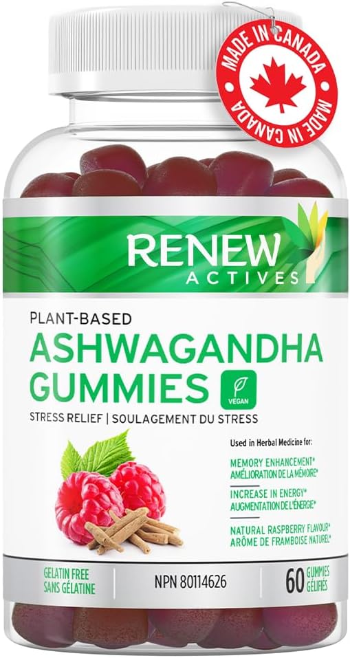 Renew Actives Ashwagandha Gummies, 1500mg Ashwagandha, Great Taste Mixed Berry Flavor