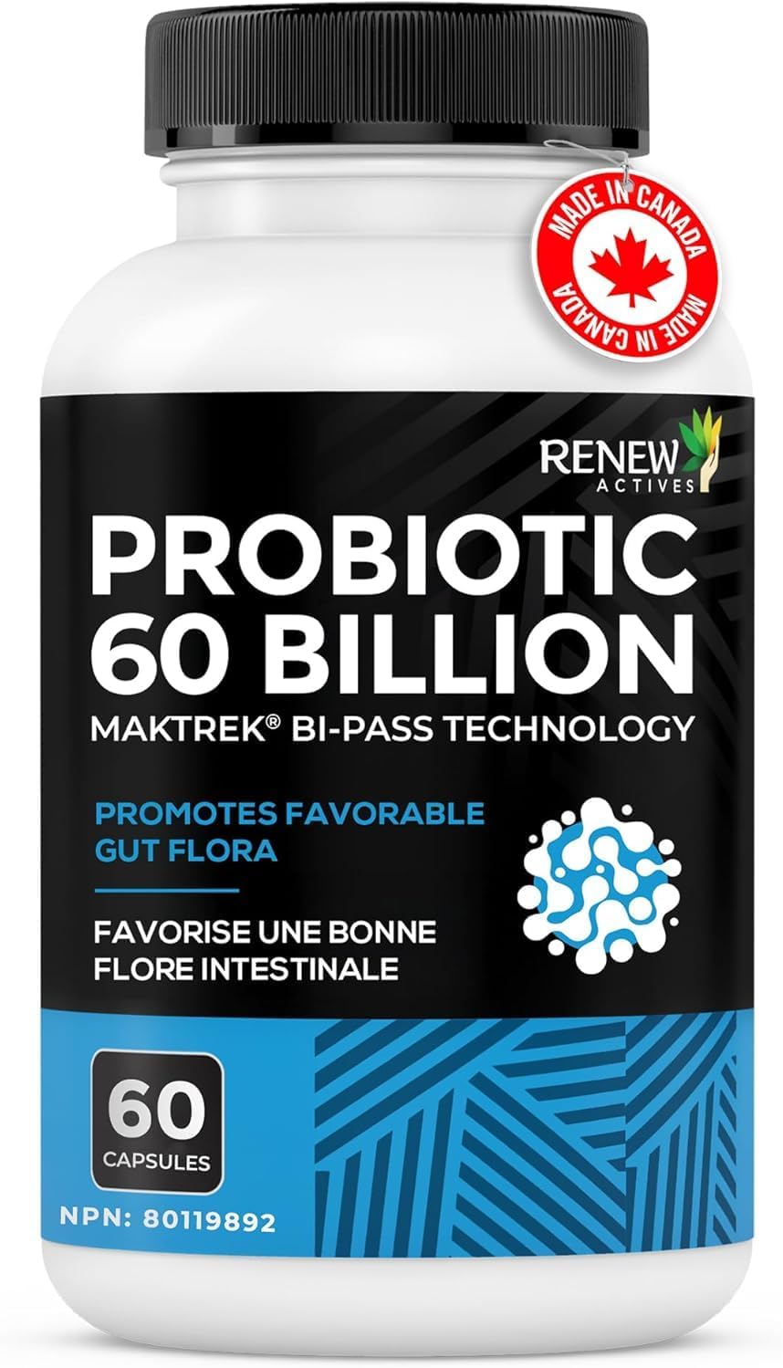 Renew Actives Probiotics 60 Billion CFU with MAKTREK Bi-Pass Technology - 60 Capsules