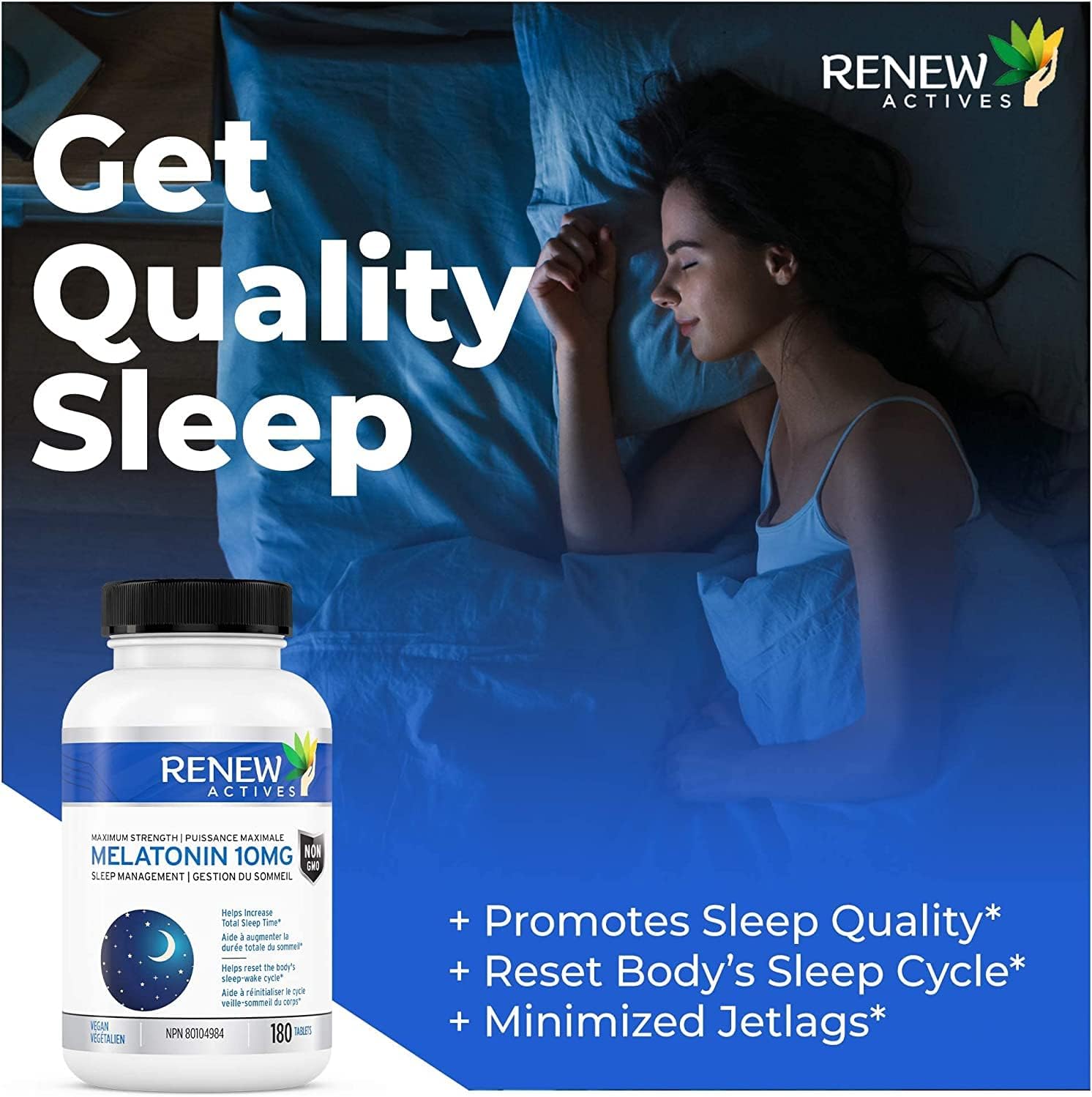 Renew Actives Melatonin 10mg – Sleep Aid Dietary Supplement