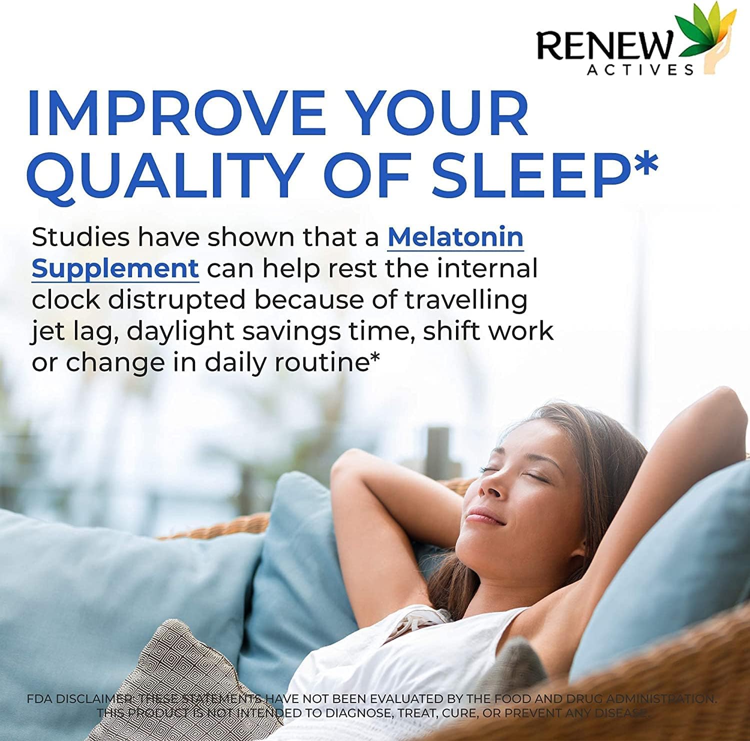 Renew Actives Melatonin 10mg – Sleep Aid Dietary Supplement