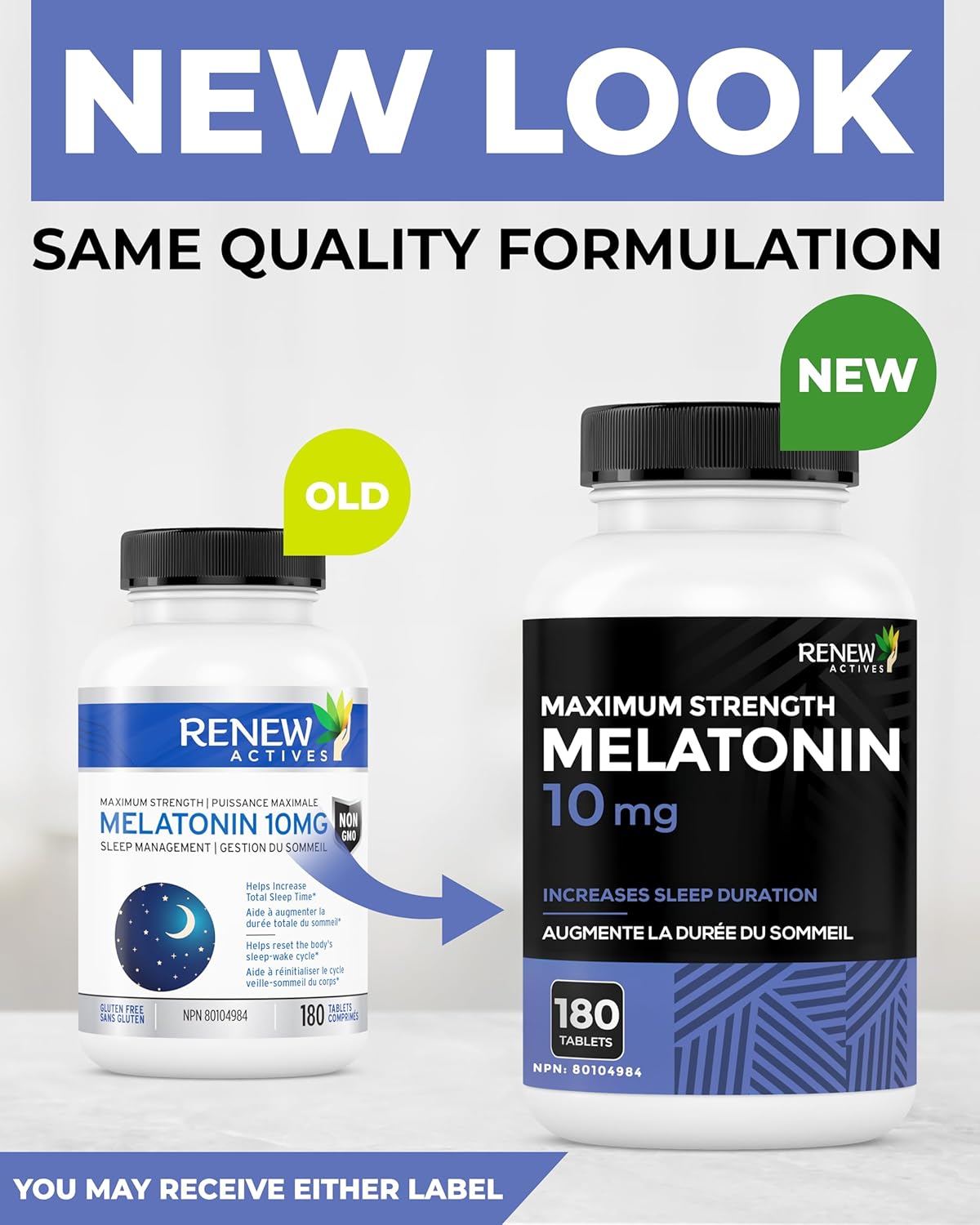 Renew Actives Melatonin 10mg – Sleep Aid Dietary Supplement