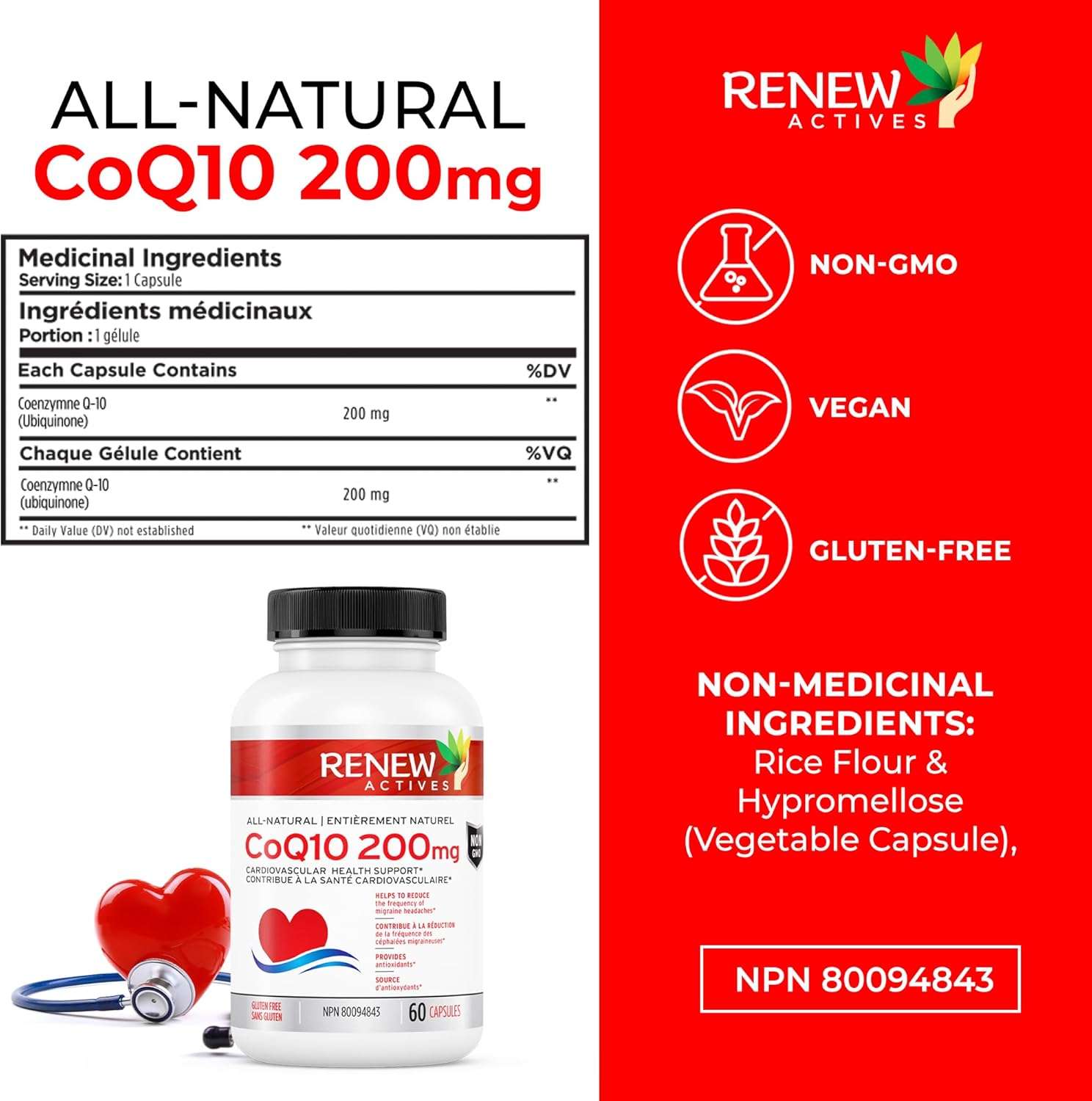 Renew Actives CoQ10 Ubiquinone Supplement: 200 Mg Daily Dose