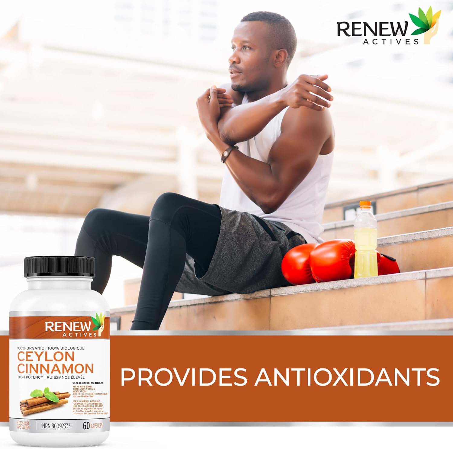 Renew Actives Organic Ceylon Cinnamon Supplement Capsules: Vegan Cinnamon Pills