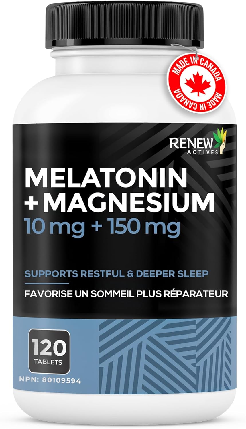 Renew Actives Melatonin: Magnesium Sleep Aid Vitamins with 10mg of Melatonin