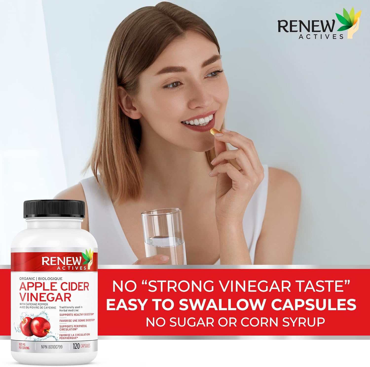 Renew Actives Apple Cider Vinegar 500mg + 10mg Cayenne Pepper