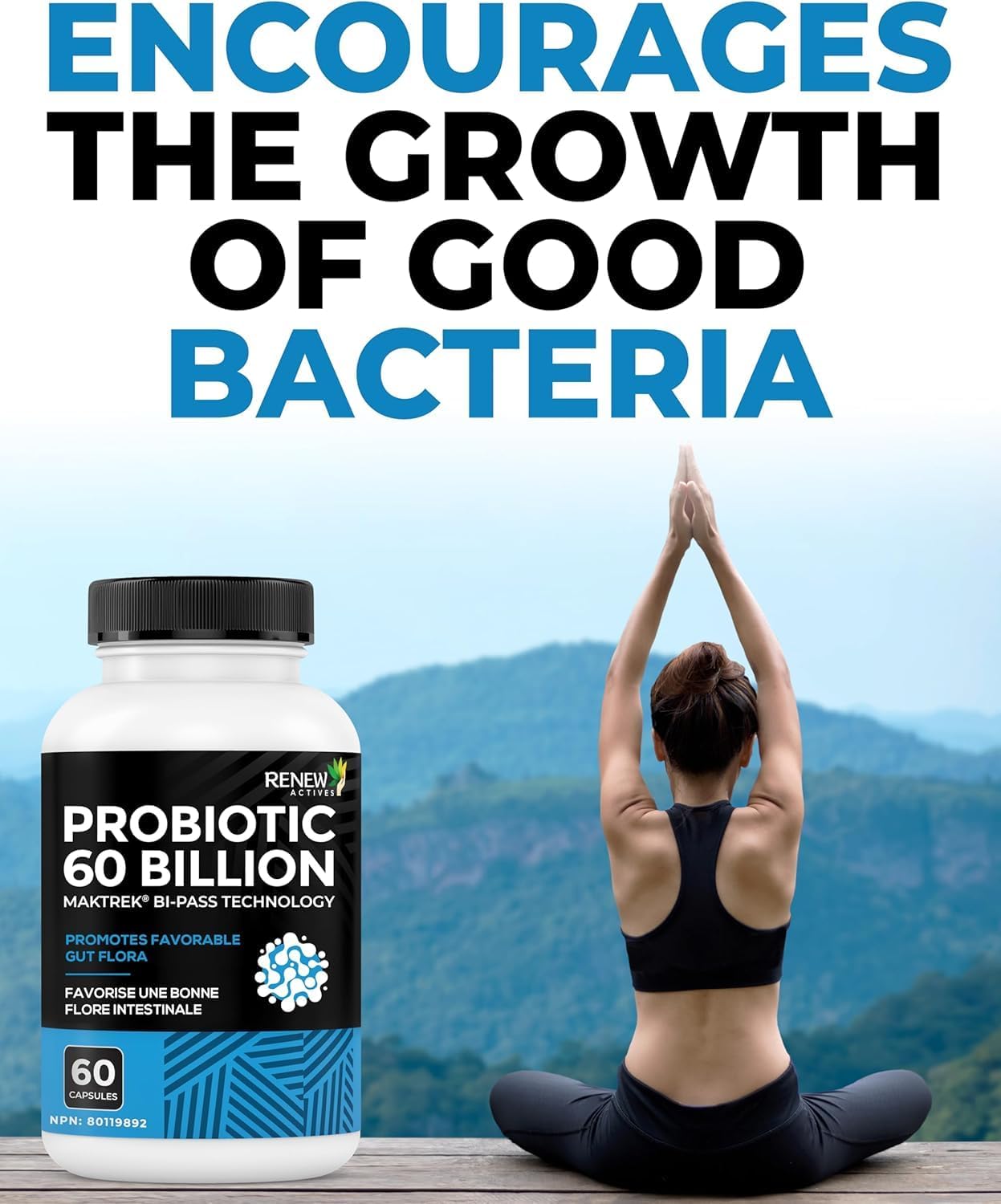 Renew Actives Probiotics 60 Billion CFU with MAKTREK Bi-Pass Technology - 60 Capsules