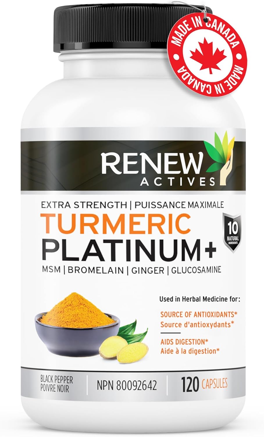 Renew Actives Turmeric Curcumin Supplement 120 Capsules