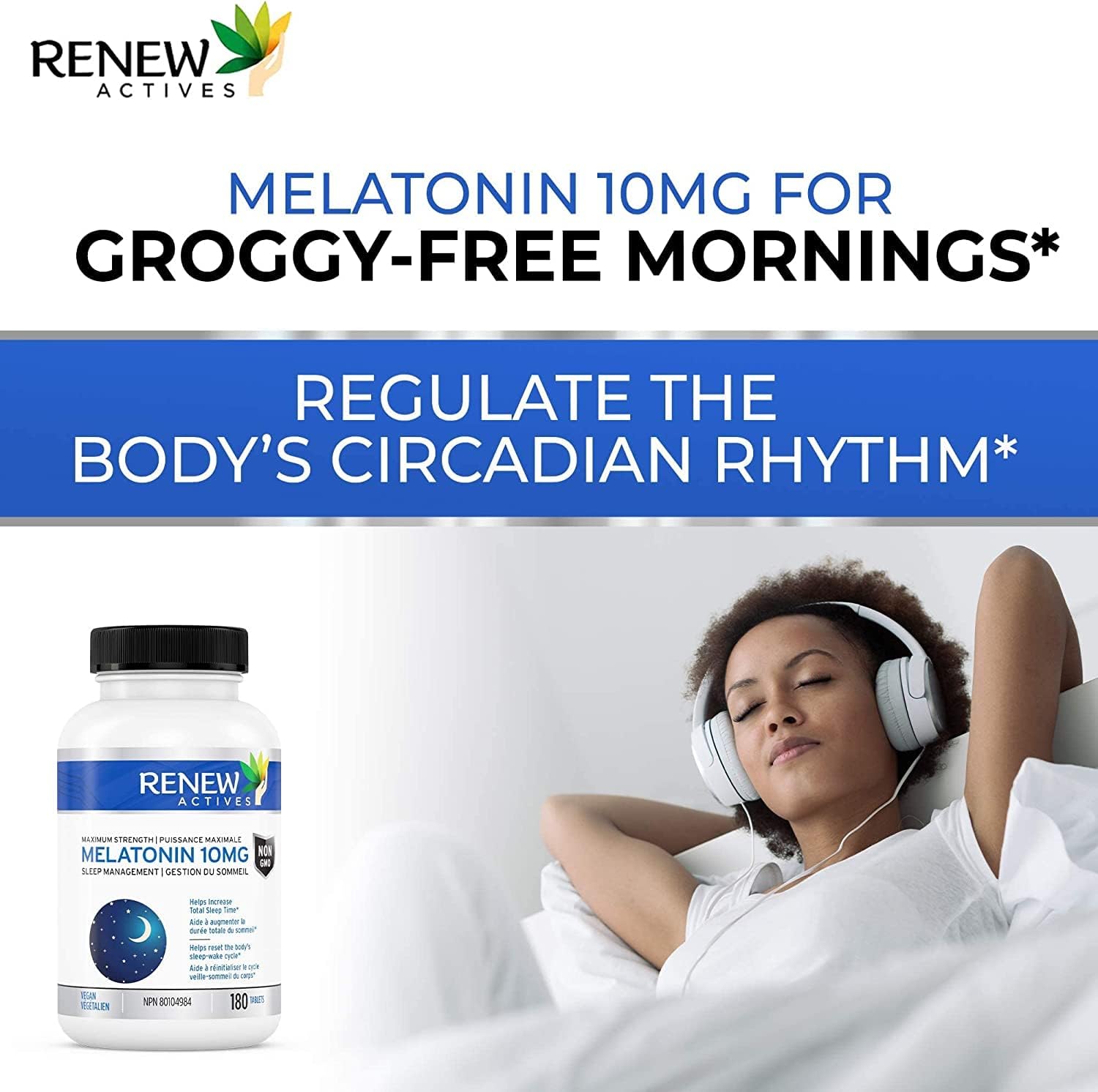 Renew Actives Melatonin 10mg – Sleep Aid Dietary Supplement