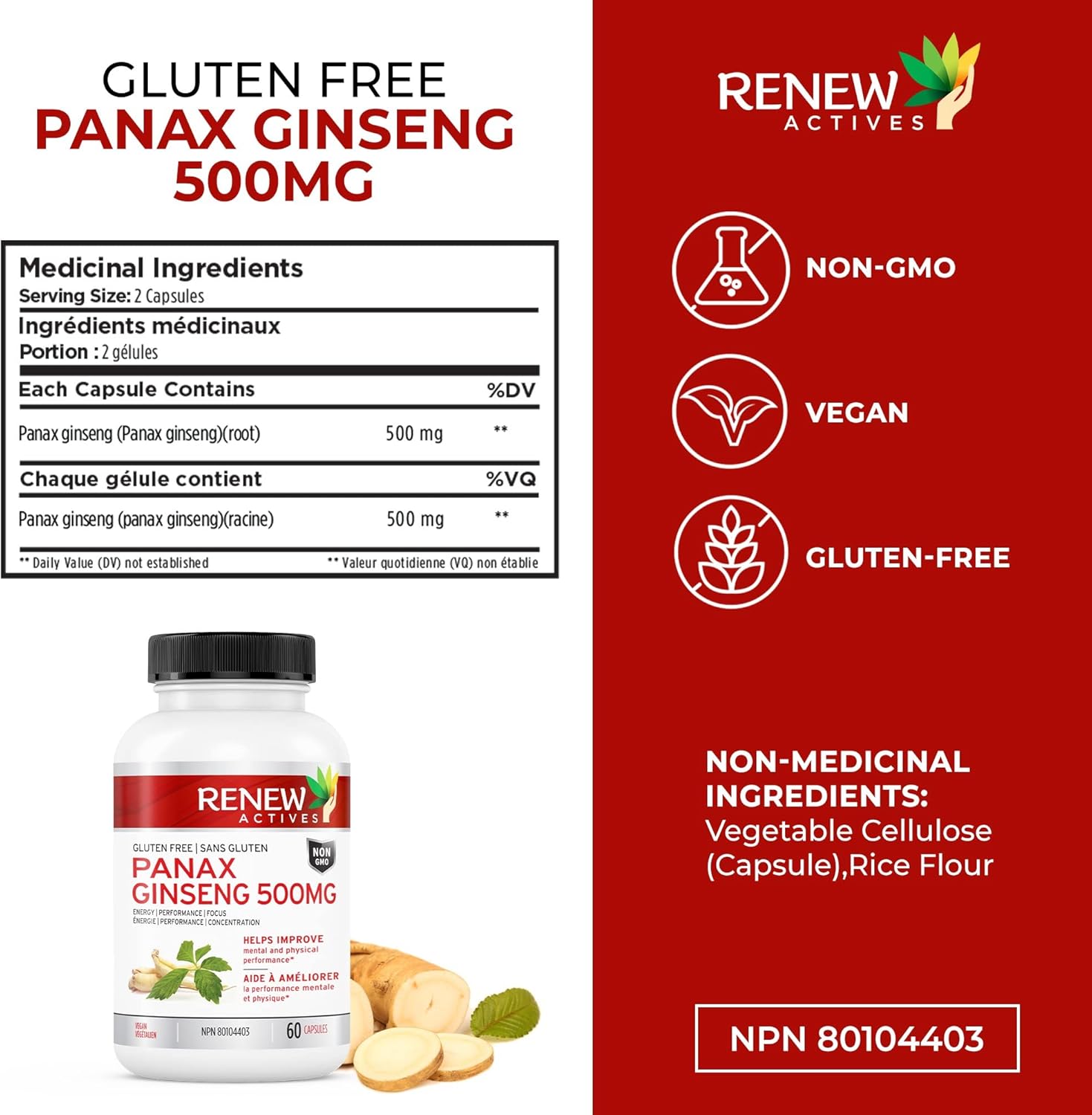 Renew Actives Panax Ginseng 500 mg