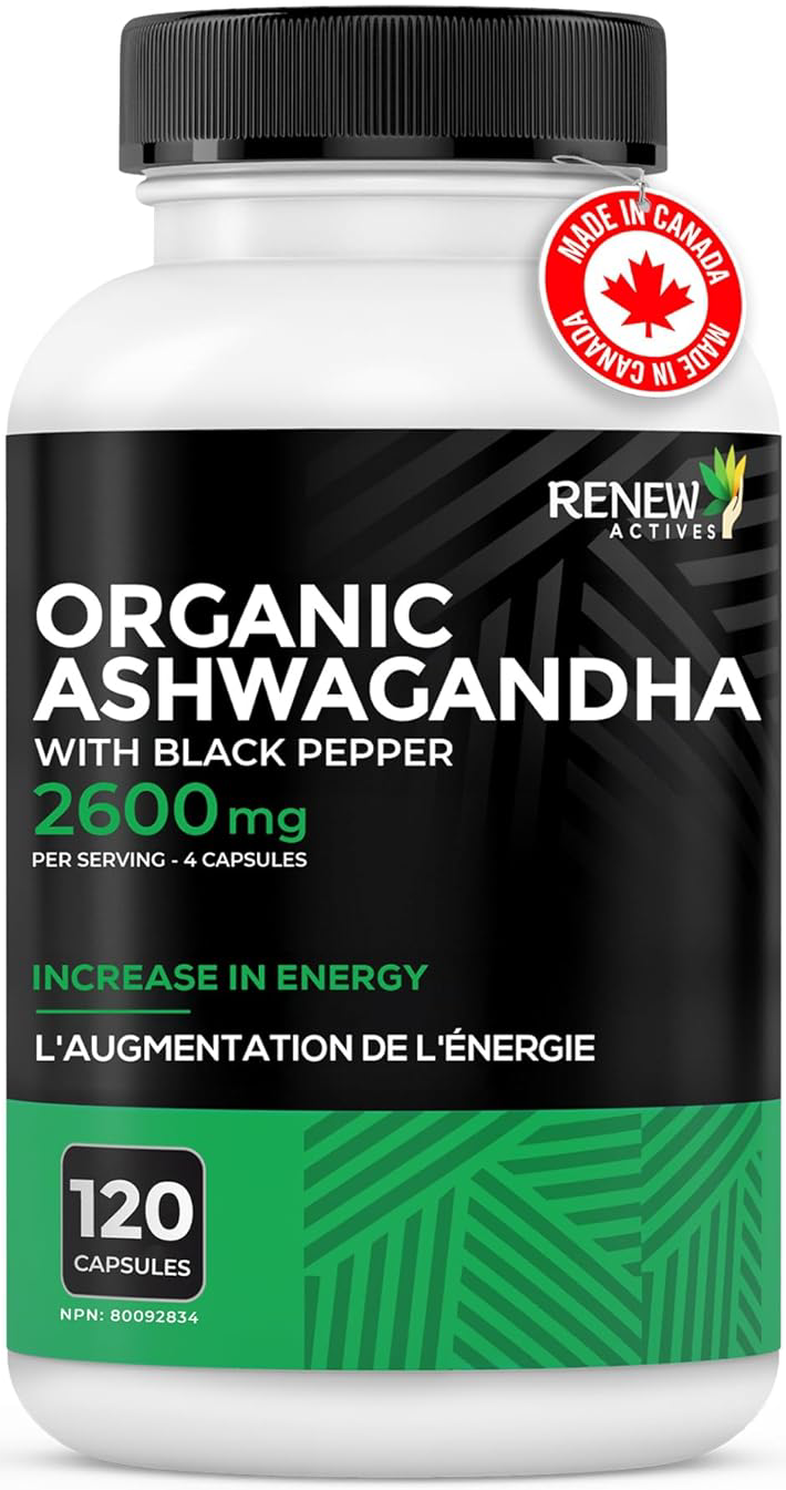Renew Actives ORGANIC ASHWAGANDHA Capsules 1300 Mg