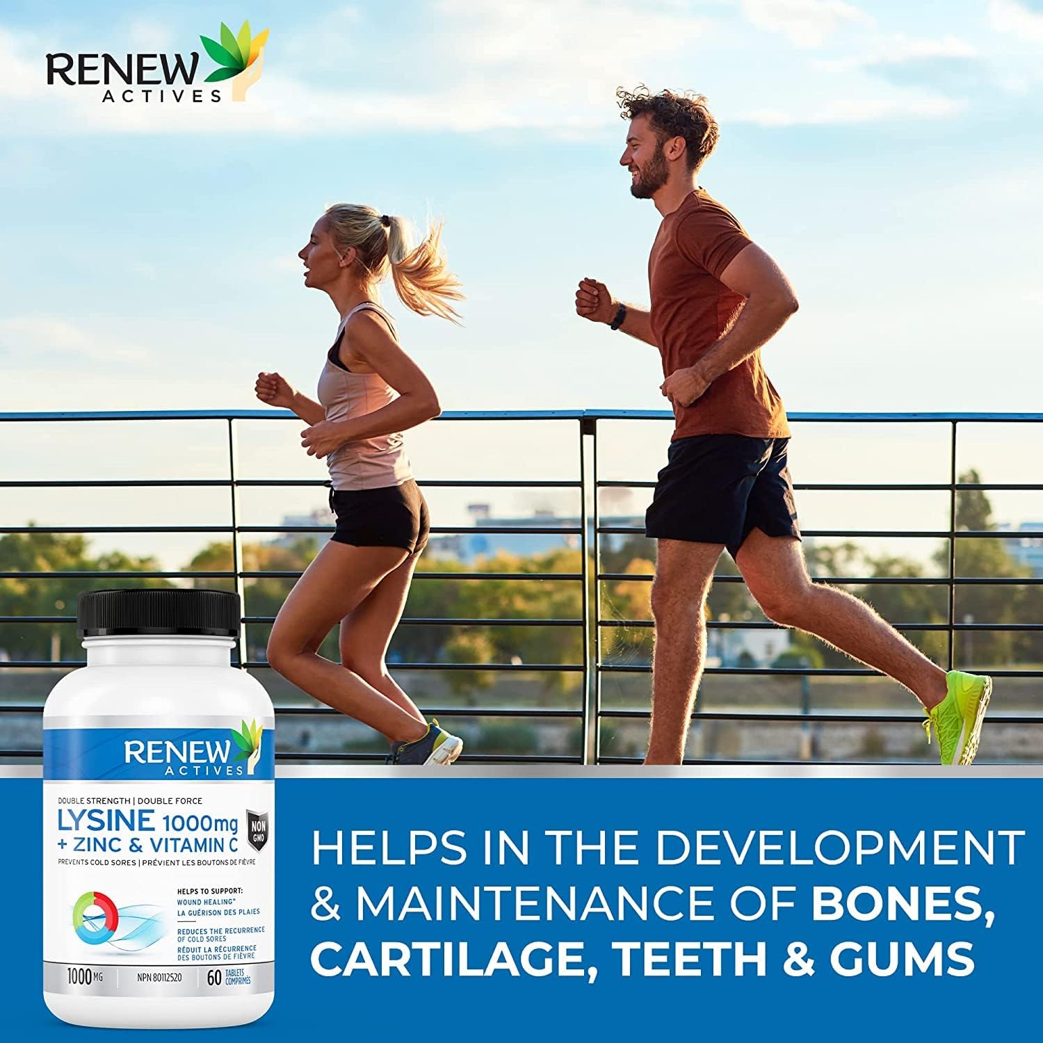 Renew Actives MAXIMUM STRENGTH L-Lysine 1000mg Capsules w. Zinc & Vitamin C (RARE)