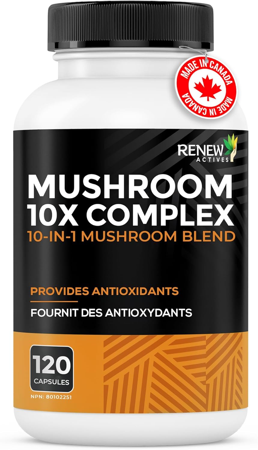 Renew Actives Mushroom Complex Supplement 10X with Reishi