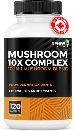 Renew Actives Mushroom Complex Supplement 10X with Reishi