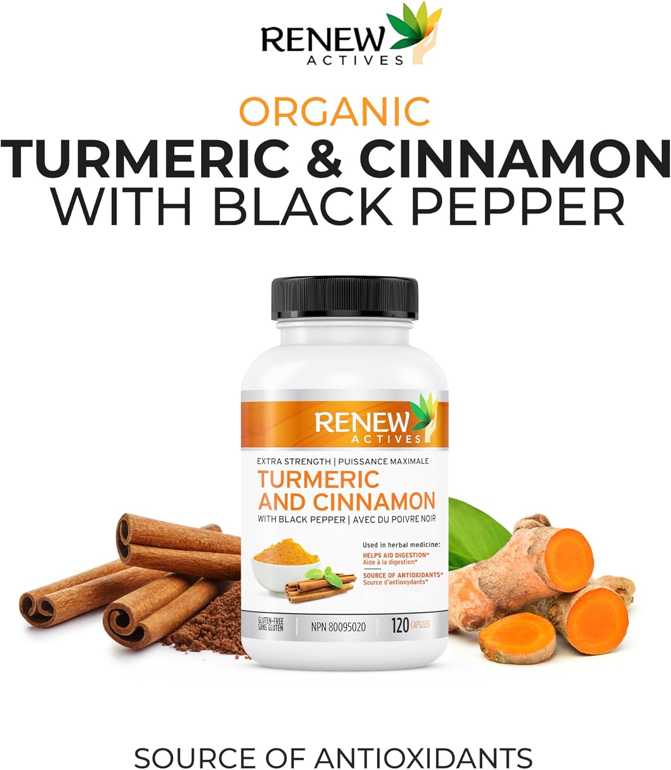 Renew Actives Turmeric Cinnamon Anti Inflammatory Supplement