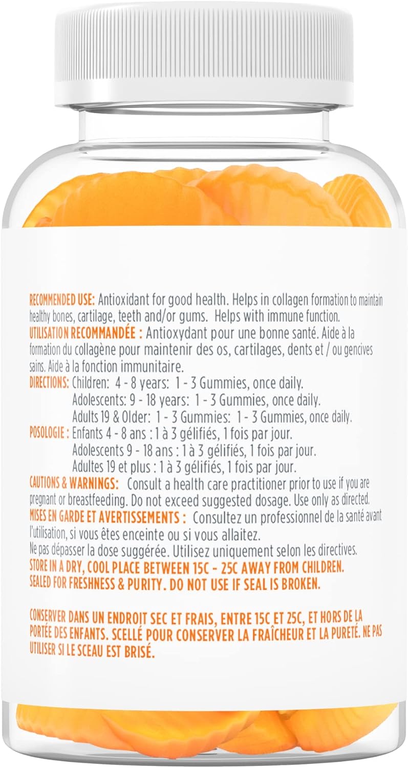 Renew Actives Vitamin C Gummies, (60 Count) 125MG, Like Eating Fresh Oranges