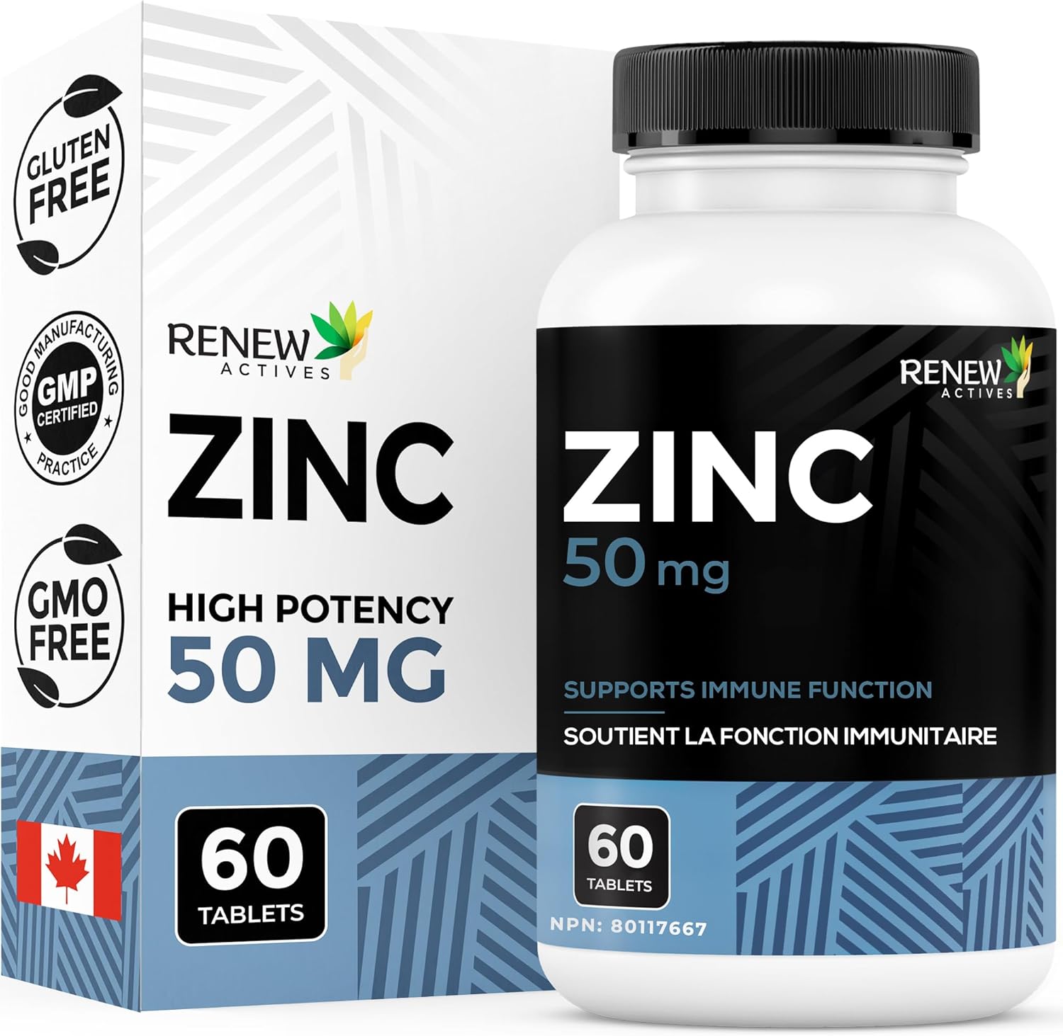 Renew Actives Zinc Supplements, 8 Month Supply (250 Count)