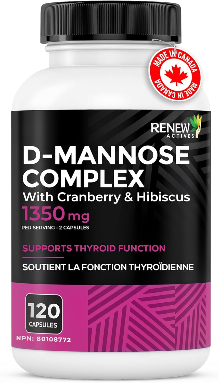 Renew Actives High Potency D-Mannose & Cranberry Complex 1000MG – Urinary Tract Support