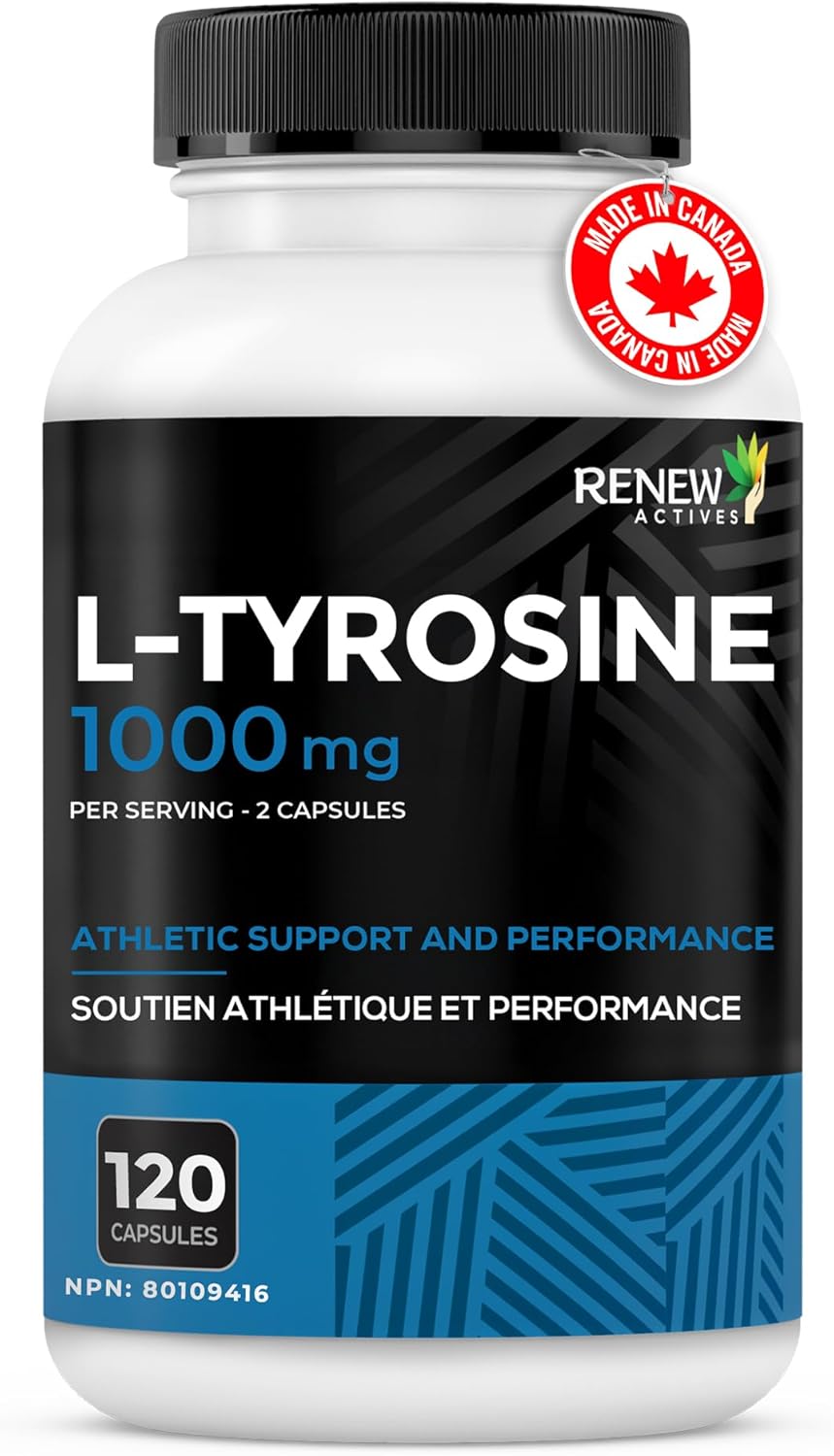 Renew Actives L-Tyrosine 500mg Capsules: 120 Vegan Easy to Swallow