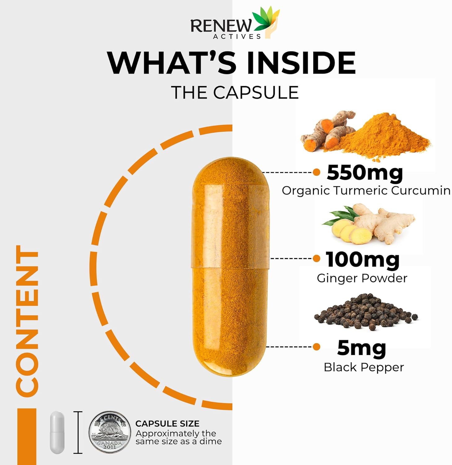 GINGER TURMERIC CURCUMIN Supplement Capsules