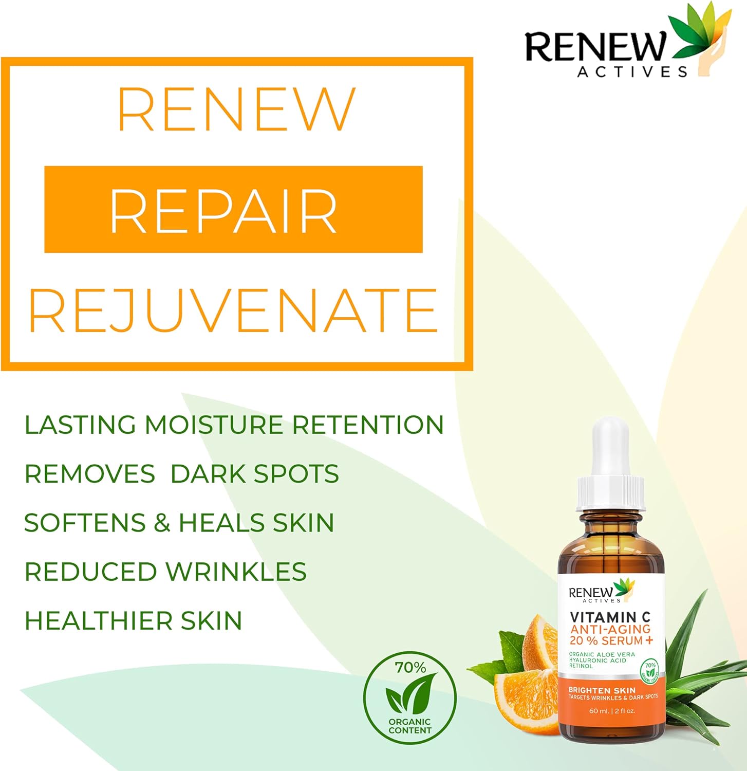 Renew Actives Vitamin C Serum – Anti-Aging Serum with Vitamin C, Hyaluronic Acid and Retinol