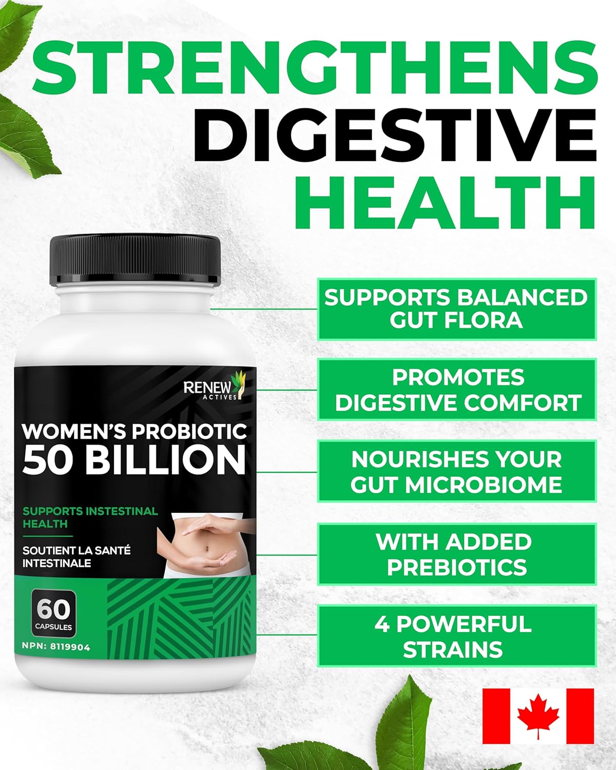Renew Actives 50 Billion Probiotics for Women with MAKTREK Bi-Pass Technology