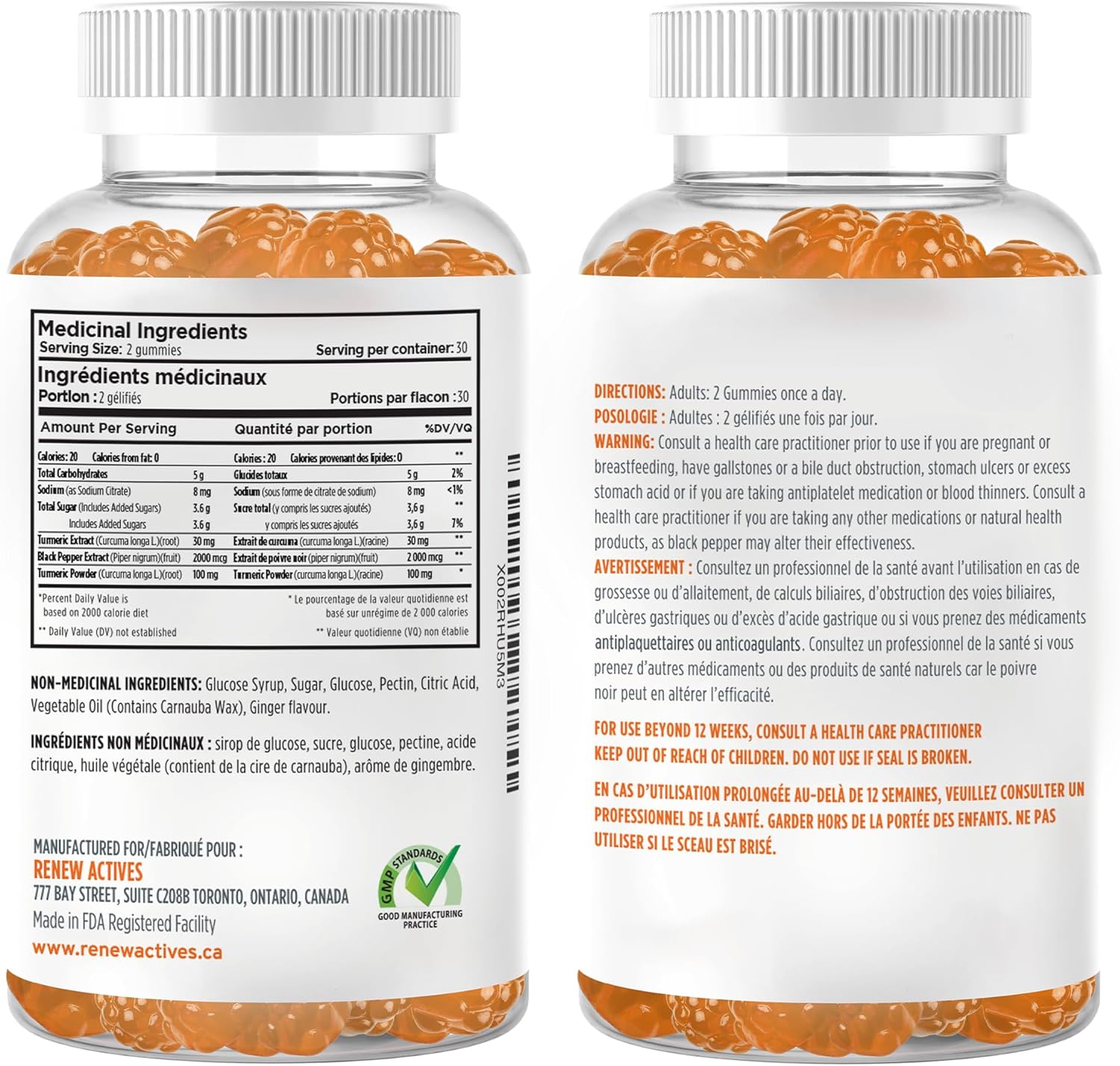 Renew Actives Turmeric Gummies with Black Pepper – 60 Pcs