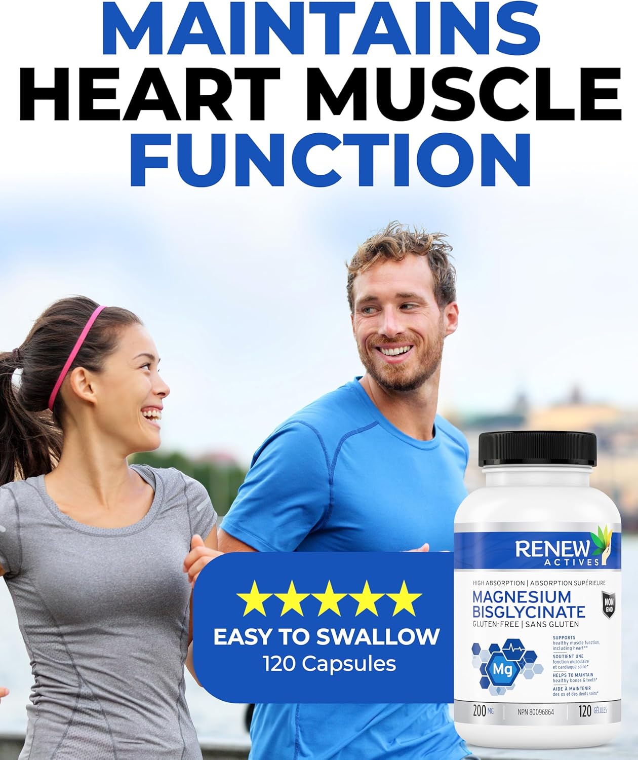 Renew Actives Magnesium Glycinate Supplement 200 mg