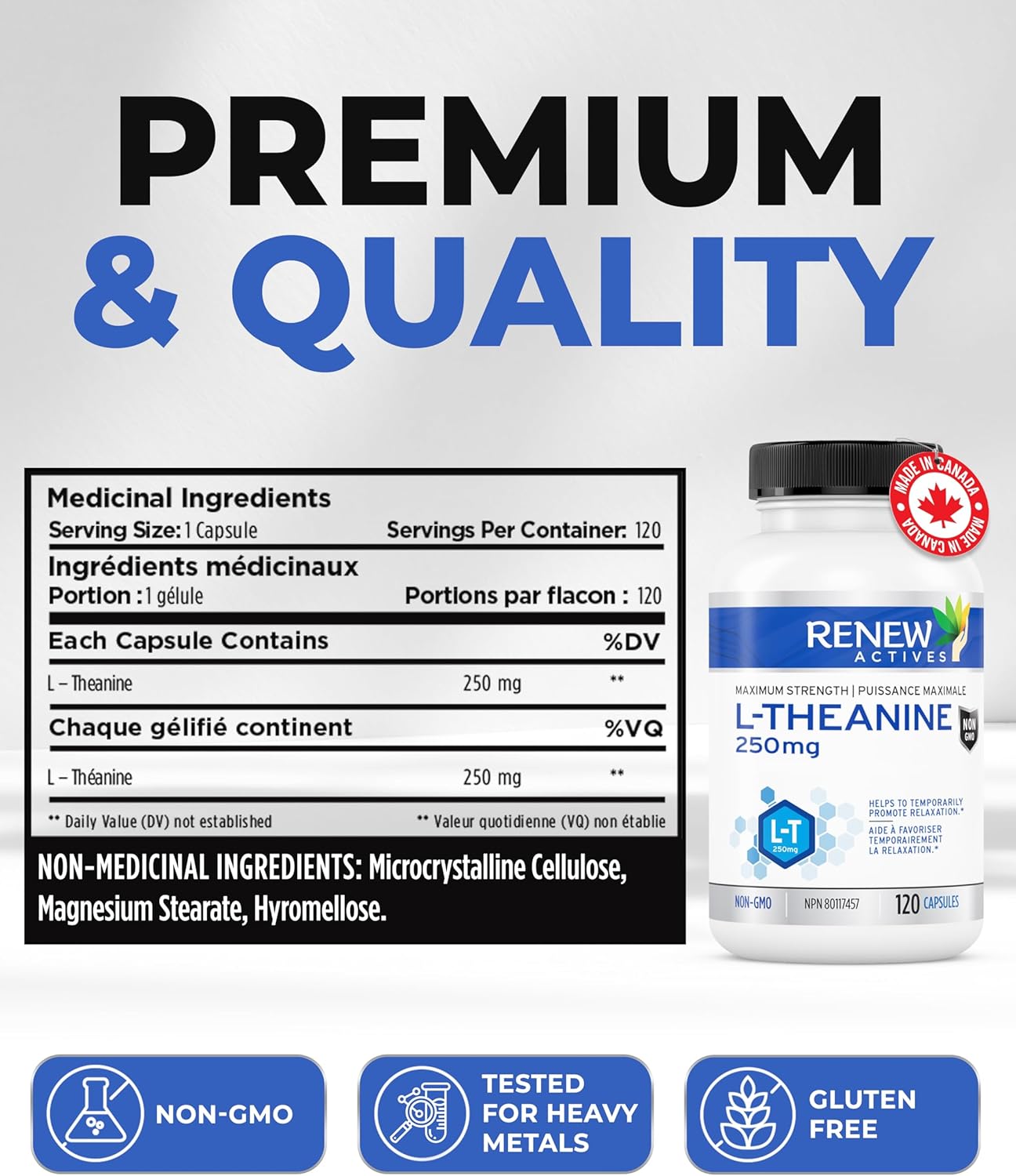 Renews Active L-Theanine Supplement, 250mg