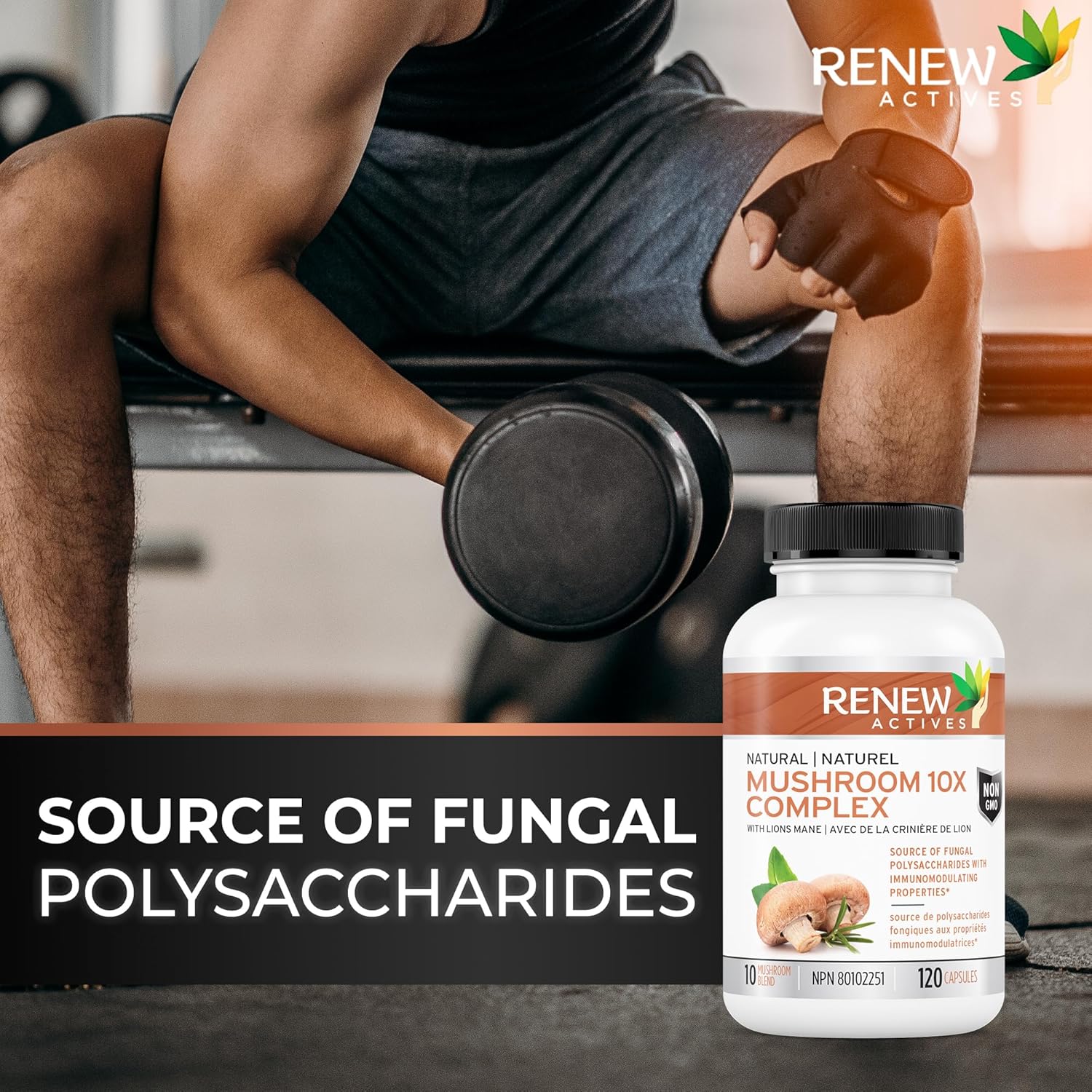 Renew Actives Mushroom Complex Supplement 10X with Reishi