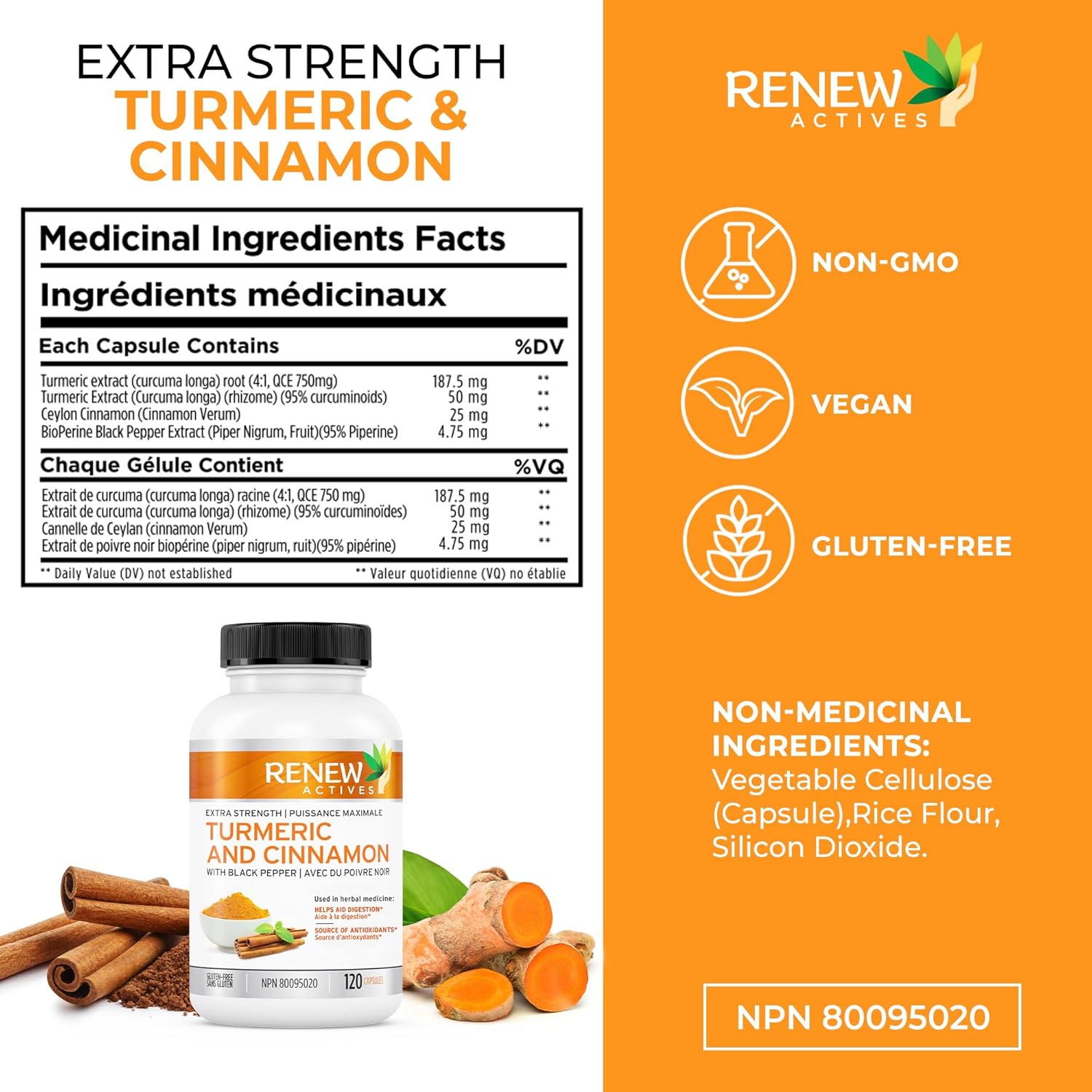 Renew Actives Turmeric Cinnamon Anti Inflammatory Supplement