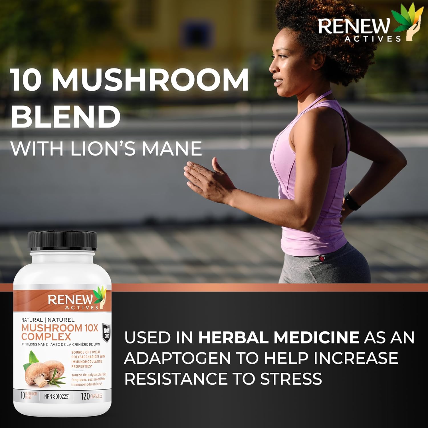 Renew Actives Mushroom Complex Supplement 10X with Reishi