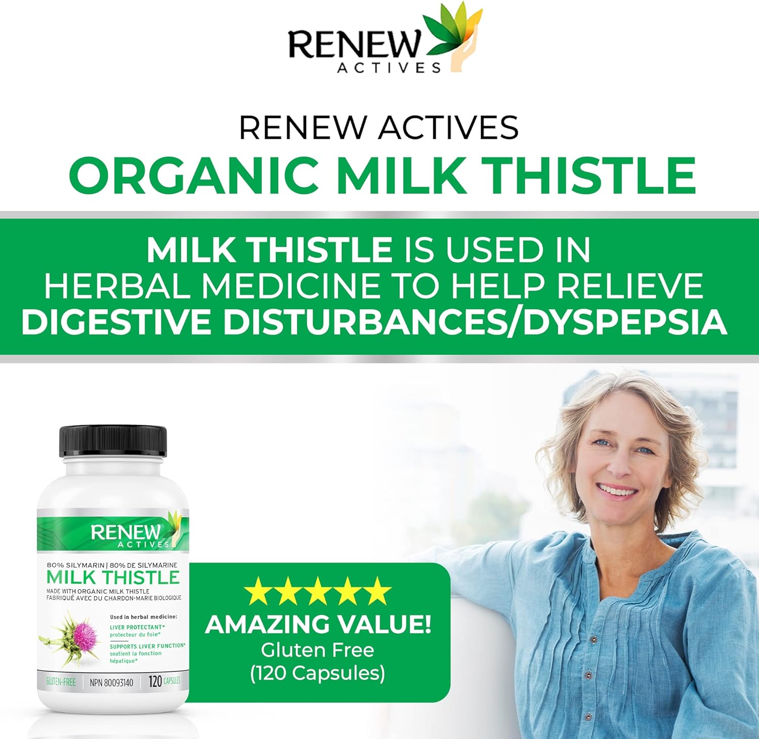 Renew Actives Milk Thistle 175mg  - 120 Capsules