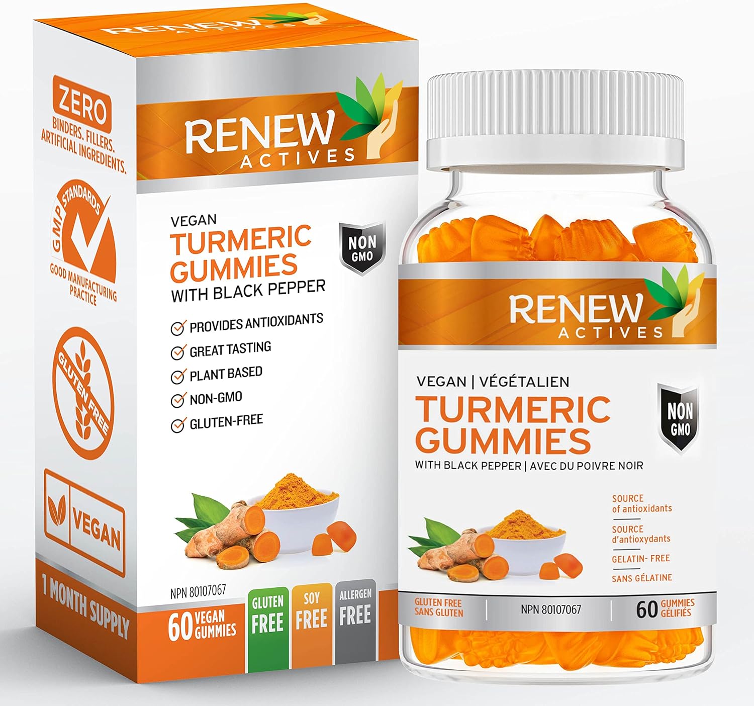 Renew Actives Turmeric Gummies with Black Pepper – 60 Pcs