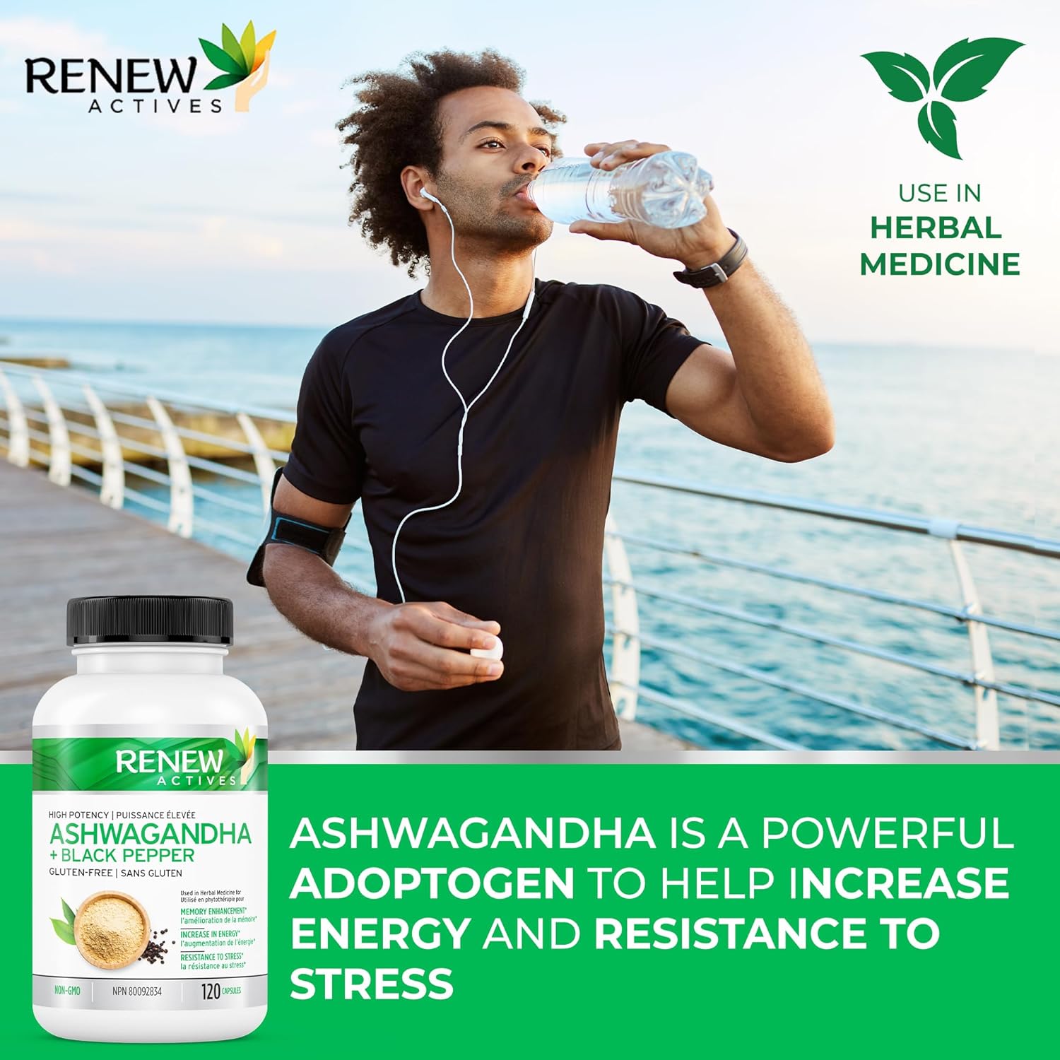 Renew Actives ORGANIC ASHWAGANDHA Capsules 1300 Mg