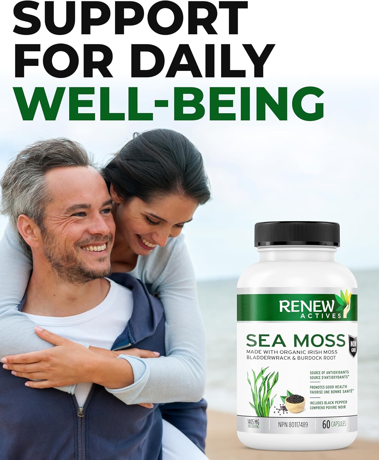 Renew Actives Sea Moss Capsules with BioPerine® for Max Absorption