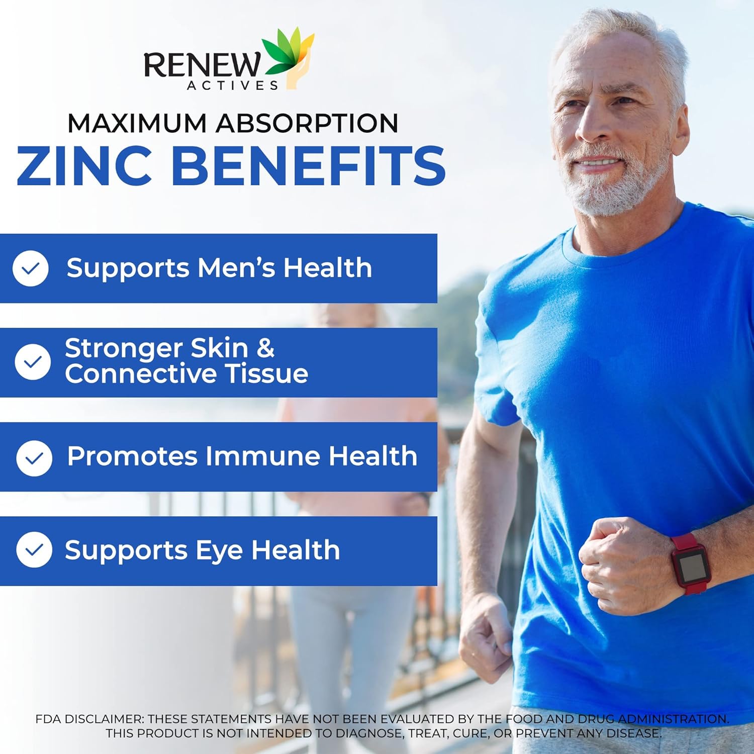 Renew Actives Zinc Supplements, 8 Month Supply (250 Count)