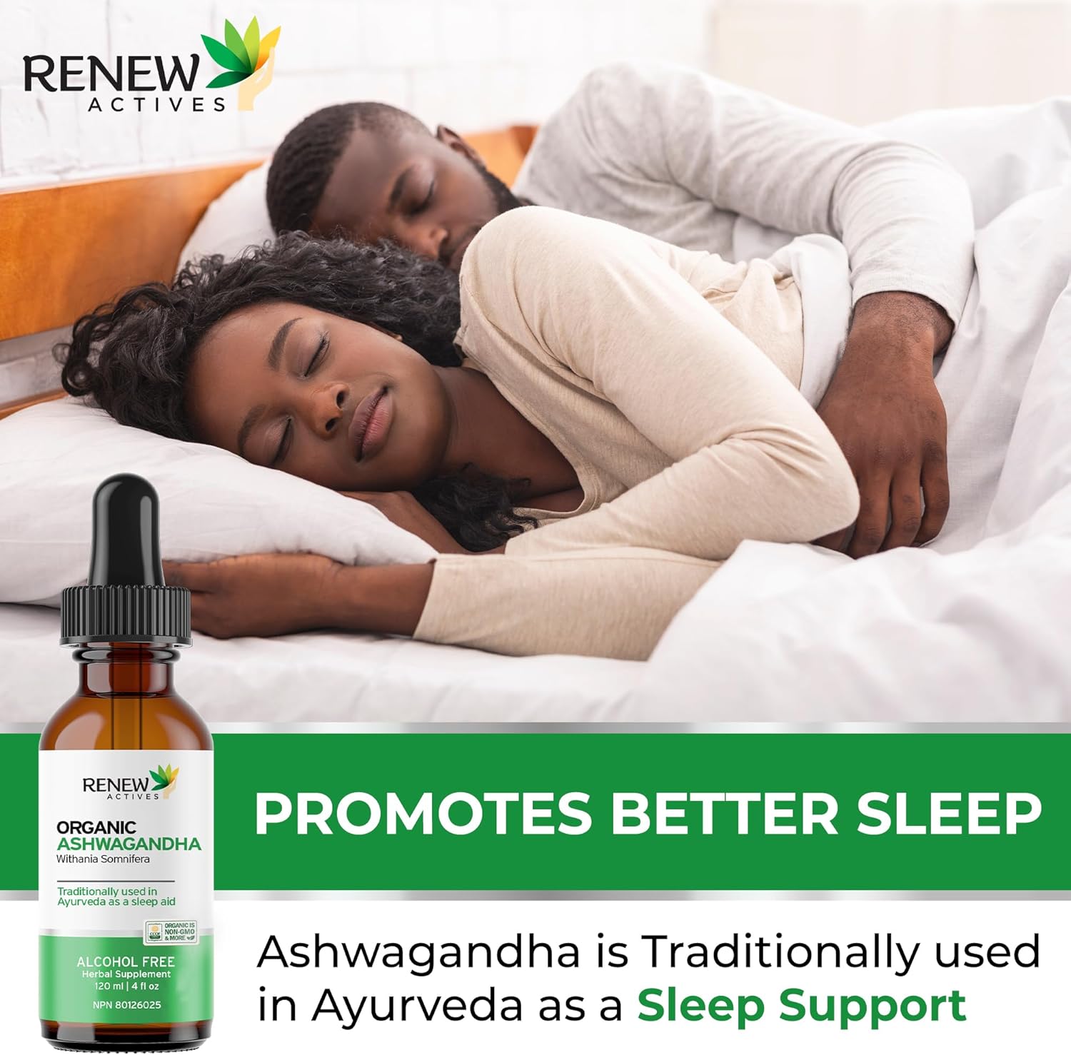 Renew Actives Ashwagandha Liquid - Cleansing Rejuvenative Tonic and Sleep Aid Supplement - 120 ml