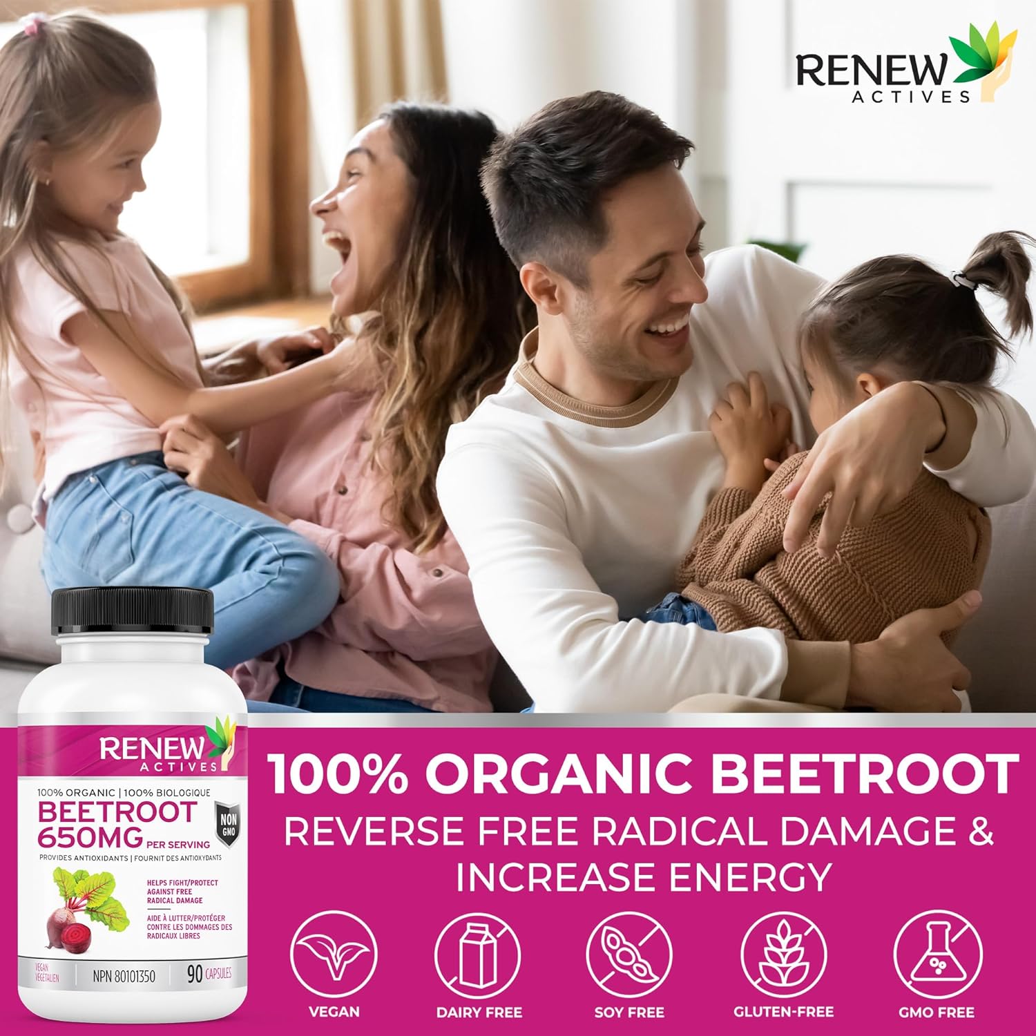 Renew Actives Organic Beetroot Supplement 1300mg
