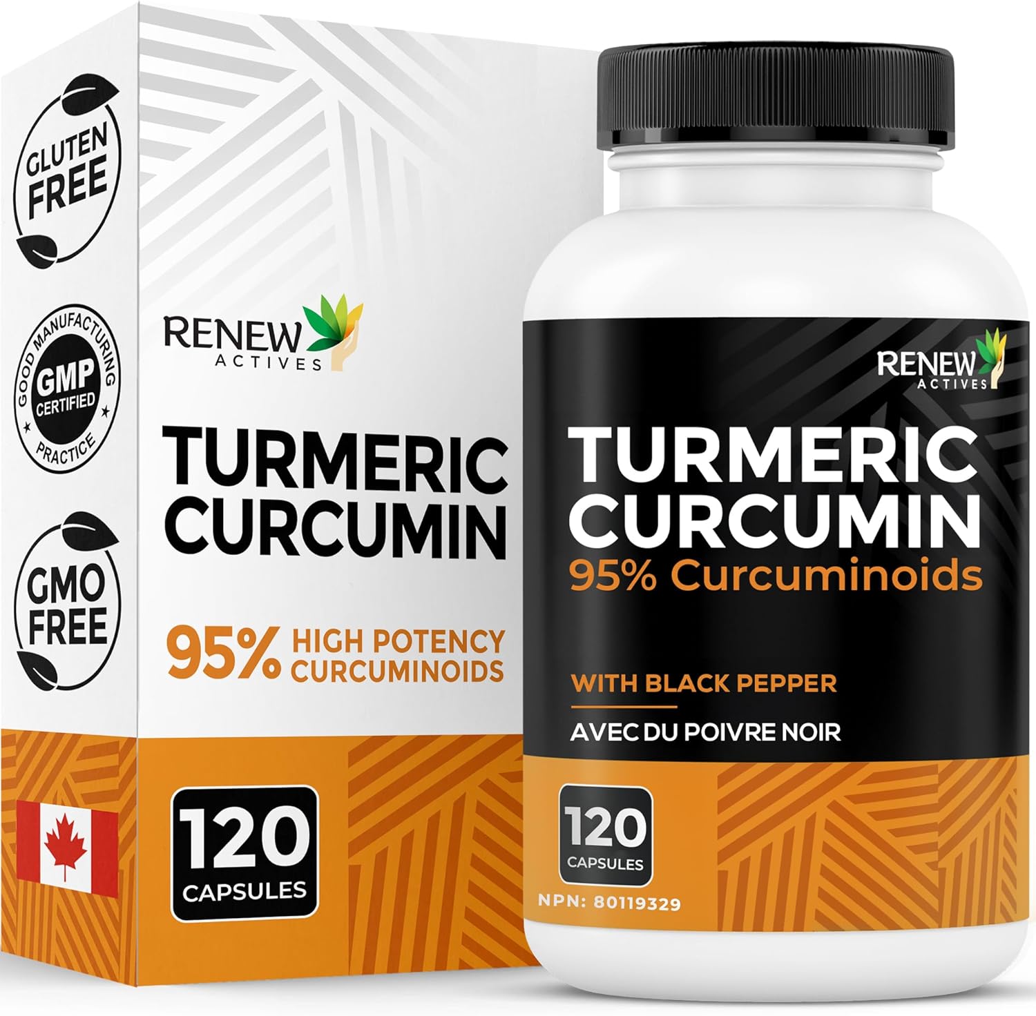 TURMERIC + BLACK PEPPER Capsules - Turmeric Curcumin w Bioperine