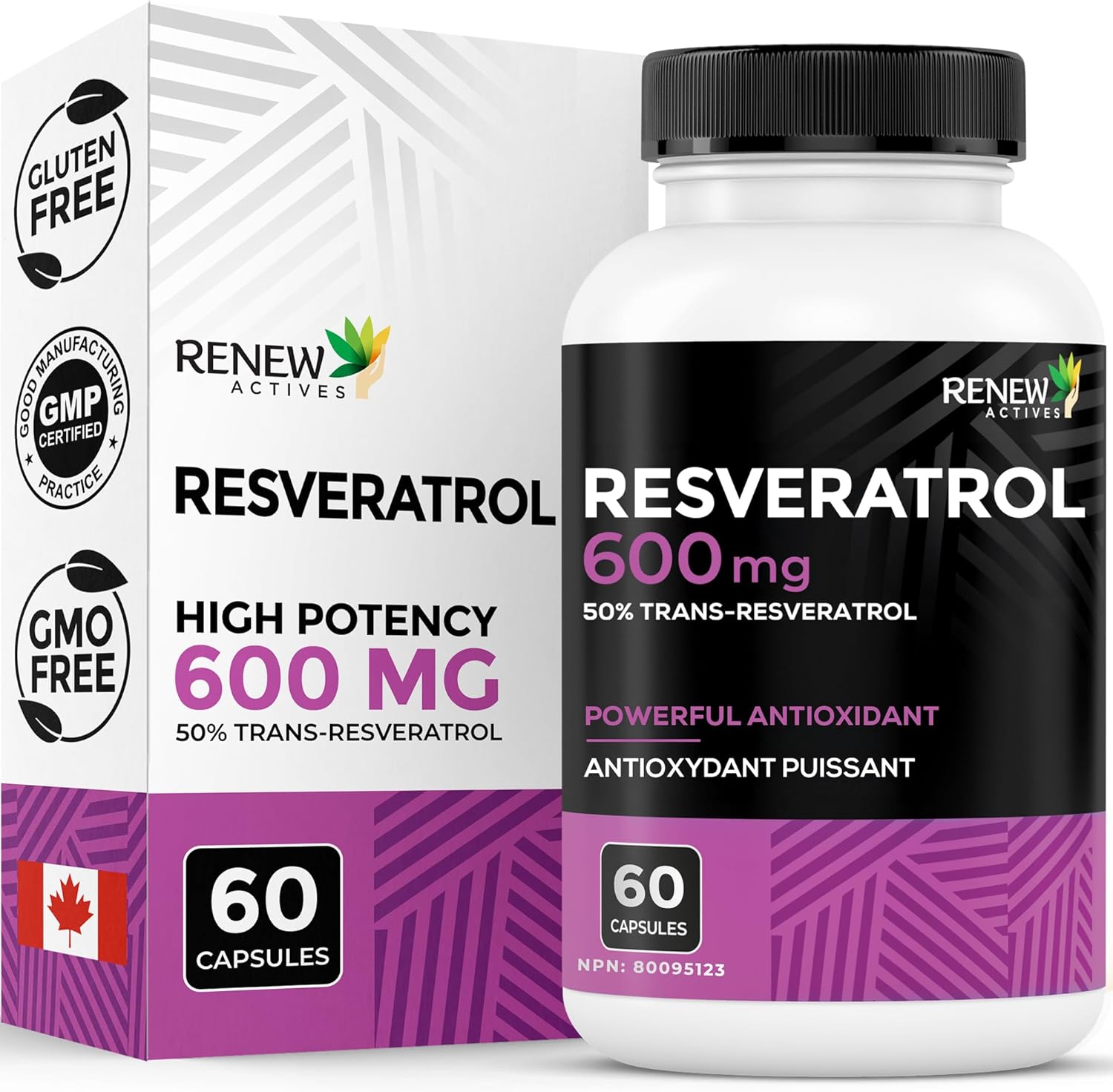 Renew Actives Optimized Resveratrol Supplement 600mg
