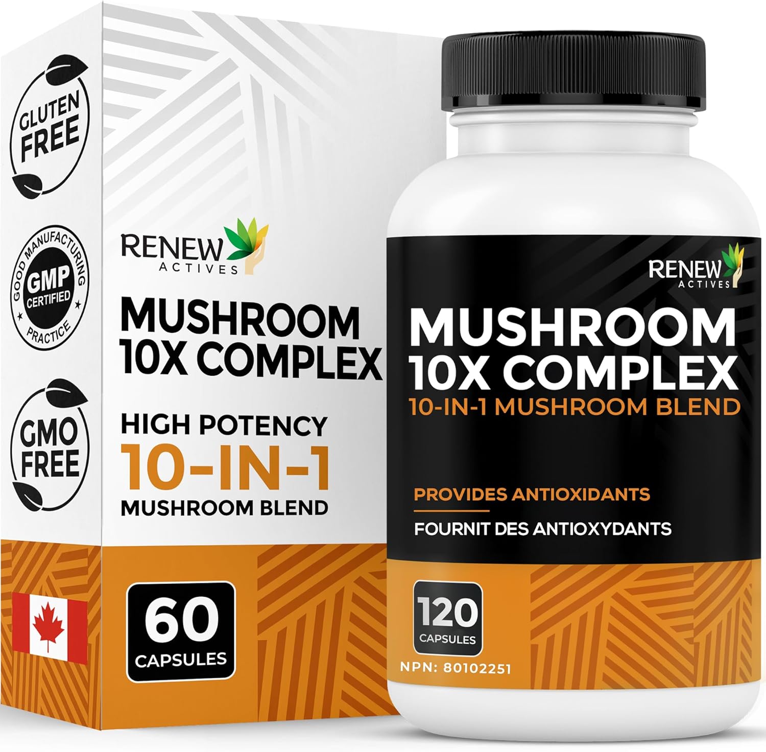 Renew Actives Mushroom Complex Supplement 10X with Reishi
