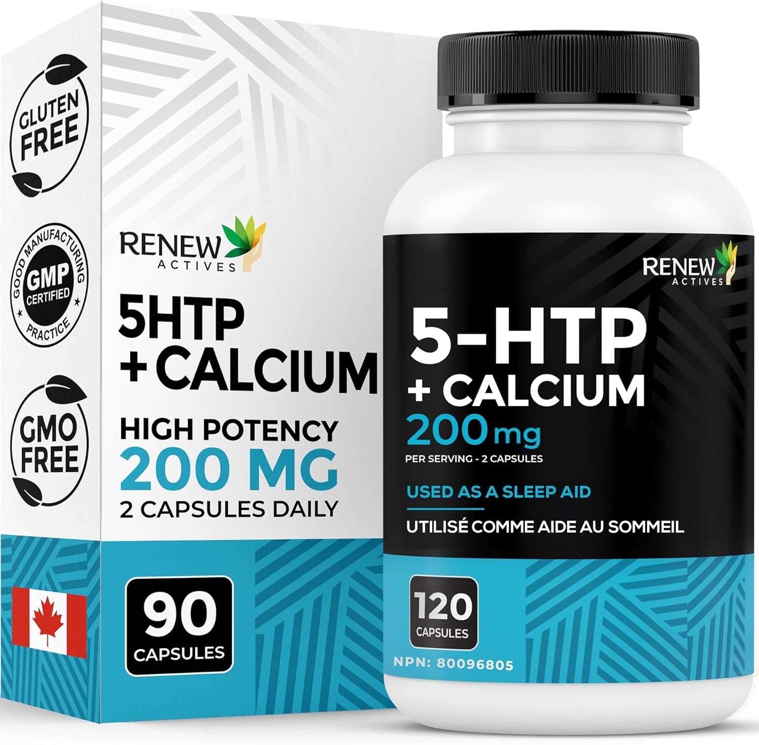 Renew Actives 5HTP & Calcium 200mg Supplement