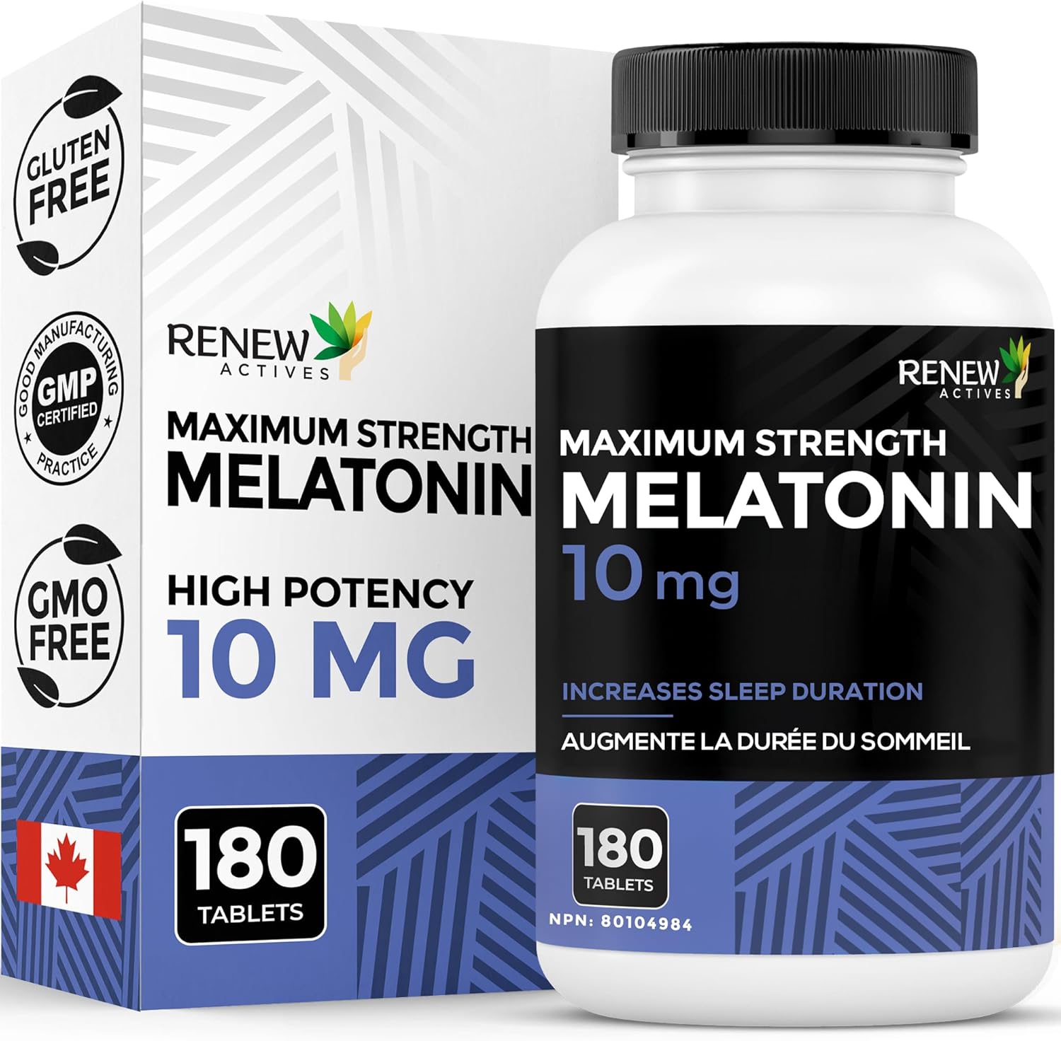 Renew Actives Melatonin 10mg – Sleep Aid Dietary Supplement
