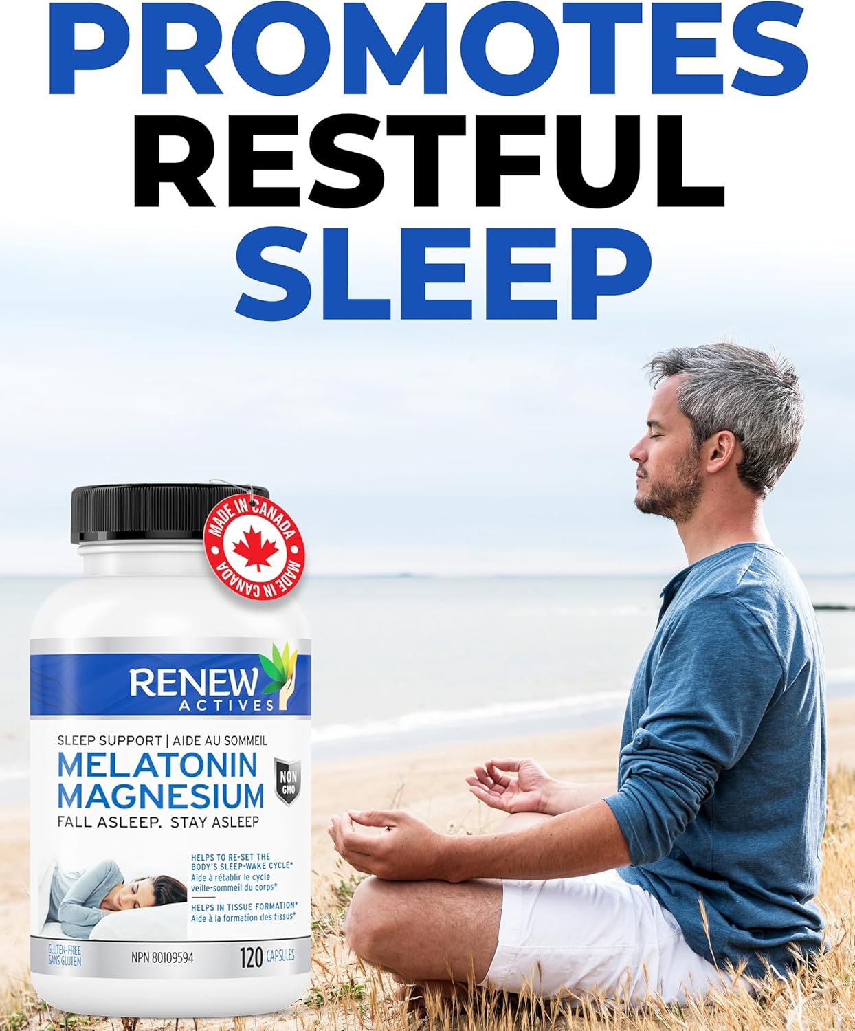 Renew Actives Melatonin: Magnesium Sleep Aid Vitamins with 10mg of Melatonin