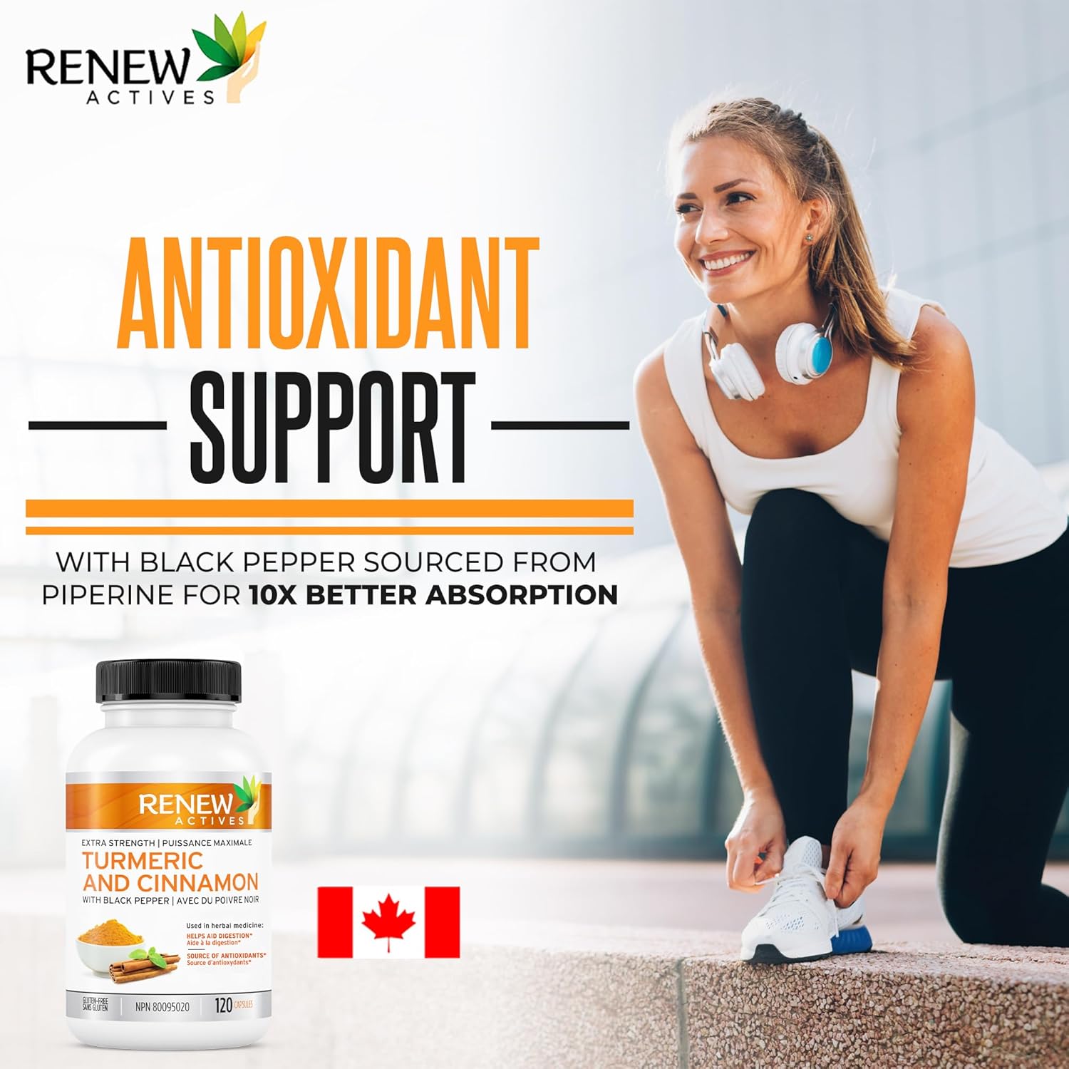 Renew Actives Turmeric Cinnamon Anti Inflammatory Supplement