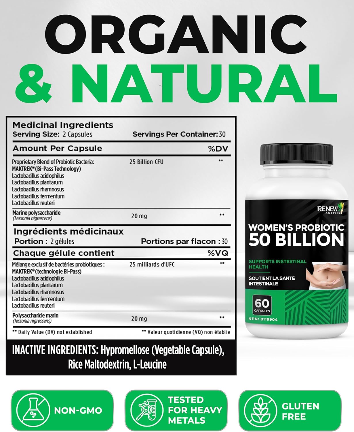 Renew Actives 50 Billion Probiotics for Women with MAKTREK Bi-Pass Technology