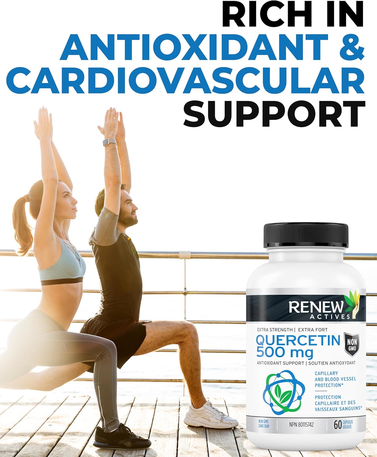 Renew Actives Quercetin 500mg, 60 Capsules, Natural Bioflavonoid Antioxidant