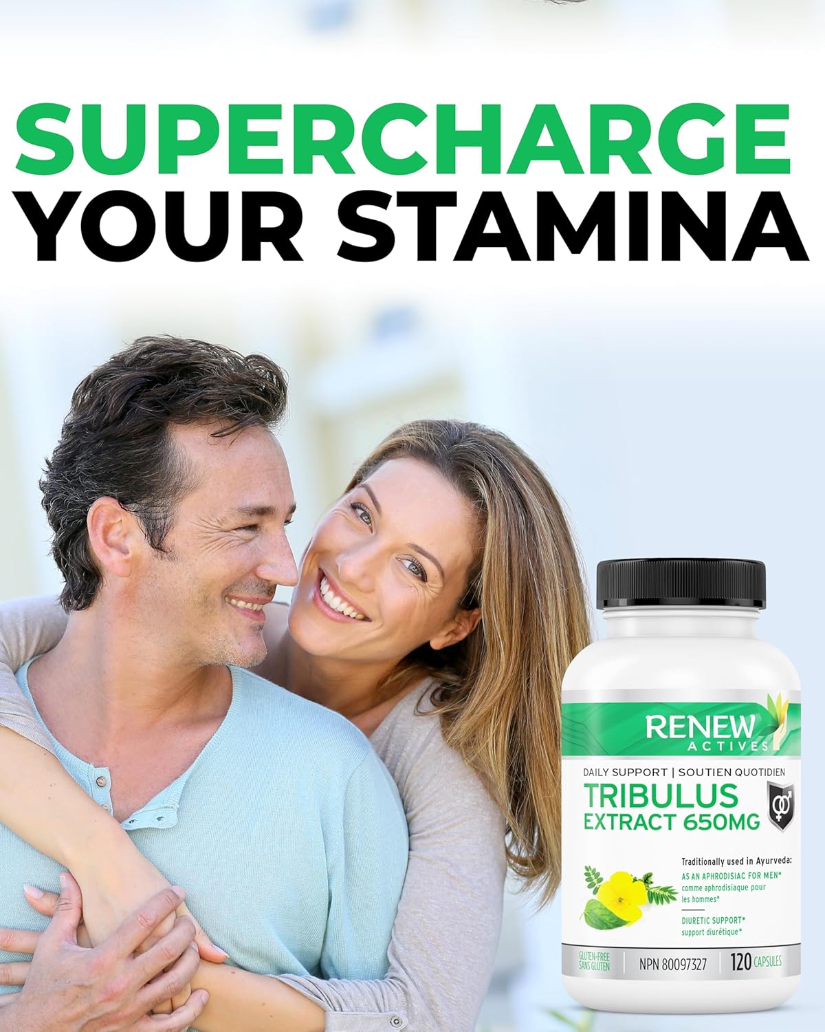 Renew Actives Tribulus Terrestris Extract: 1300mg Tribulus Powder Supplement with 45% Saponins